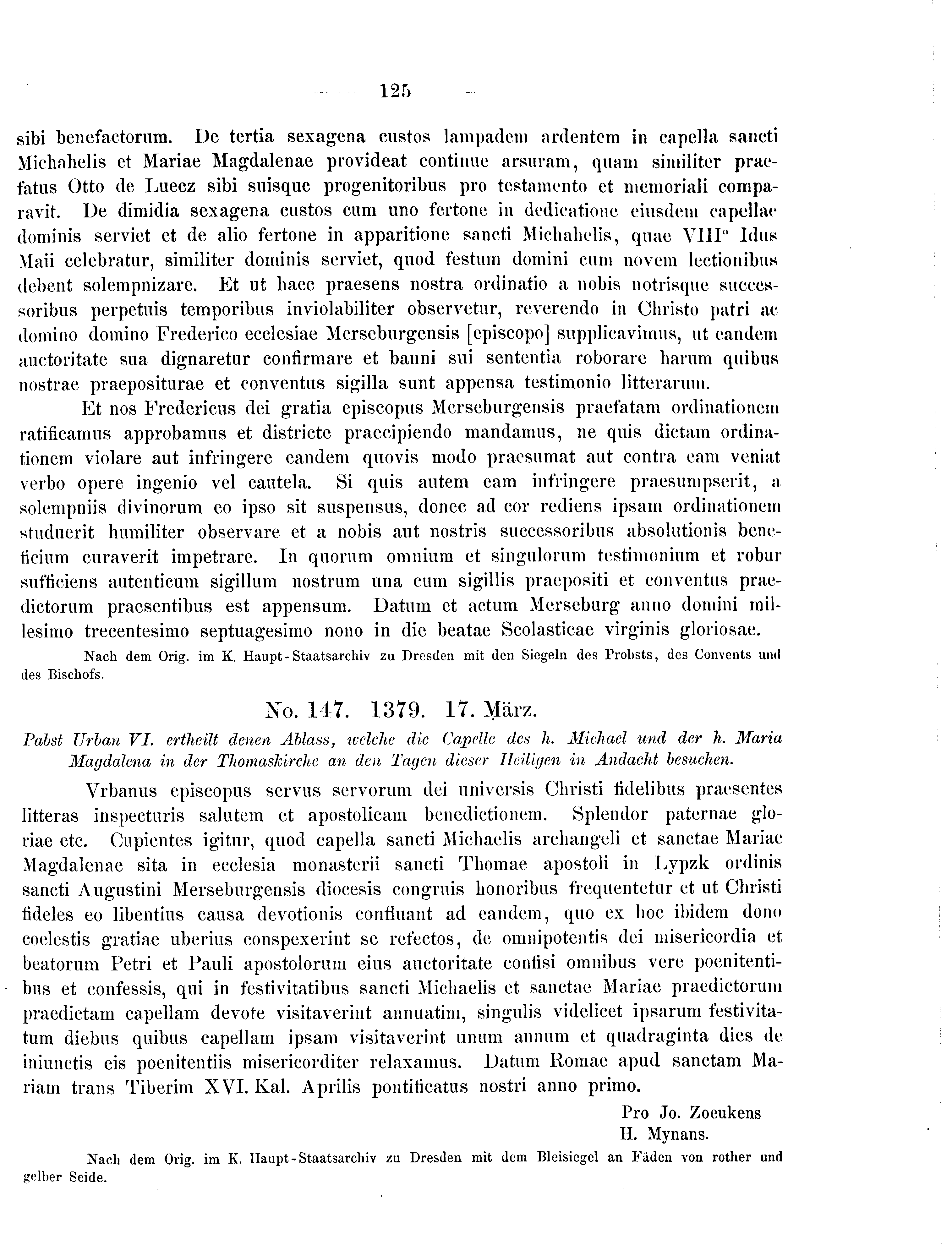 Historische Urkunde Seite 125 aus Band cds2_09