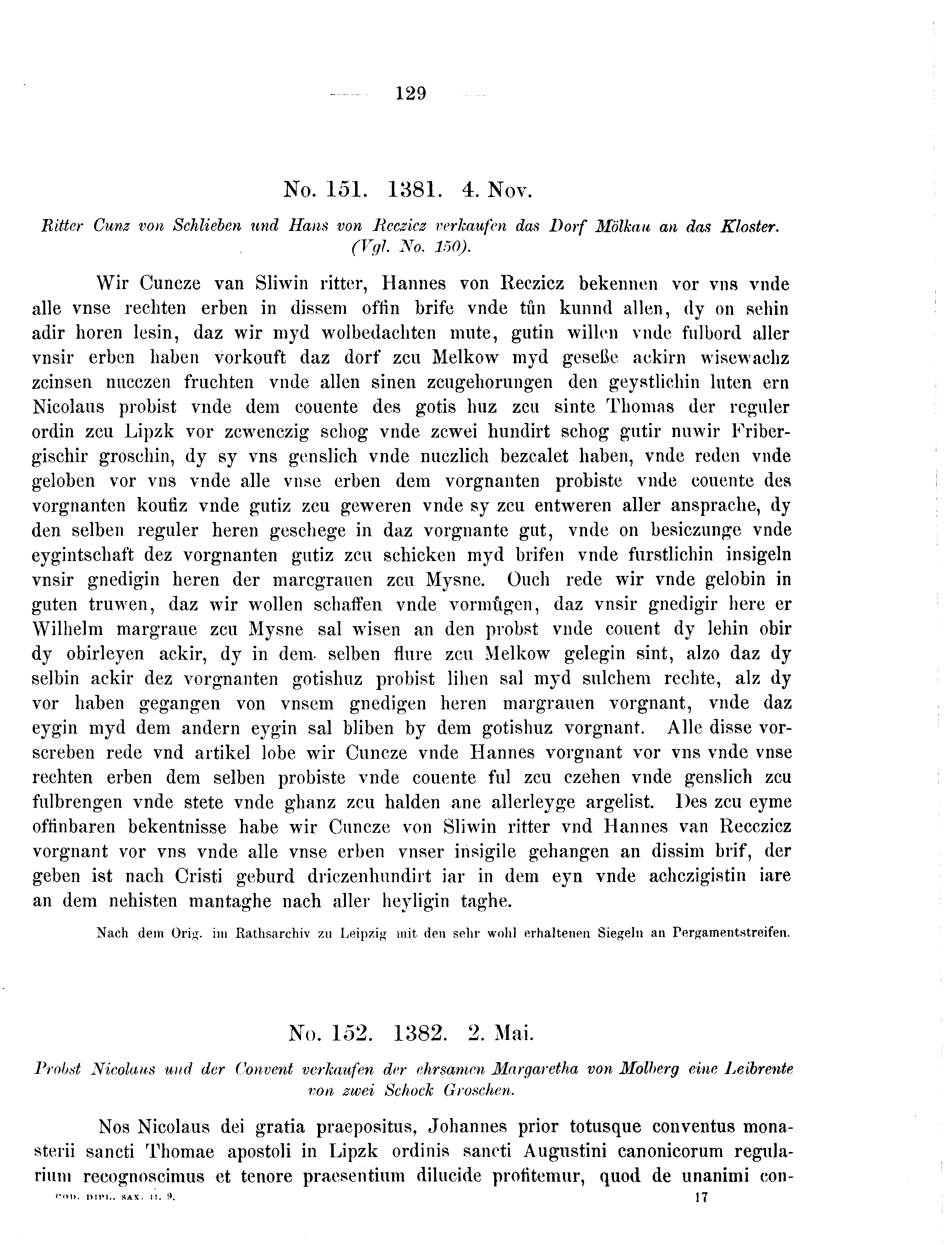 Historische Urkunde Seite 129 aus Band cds2_09