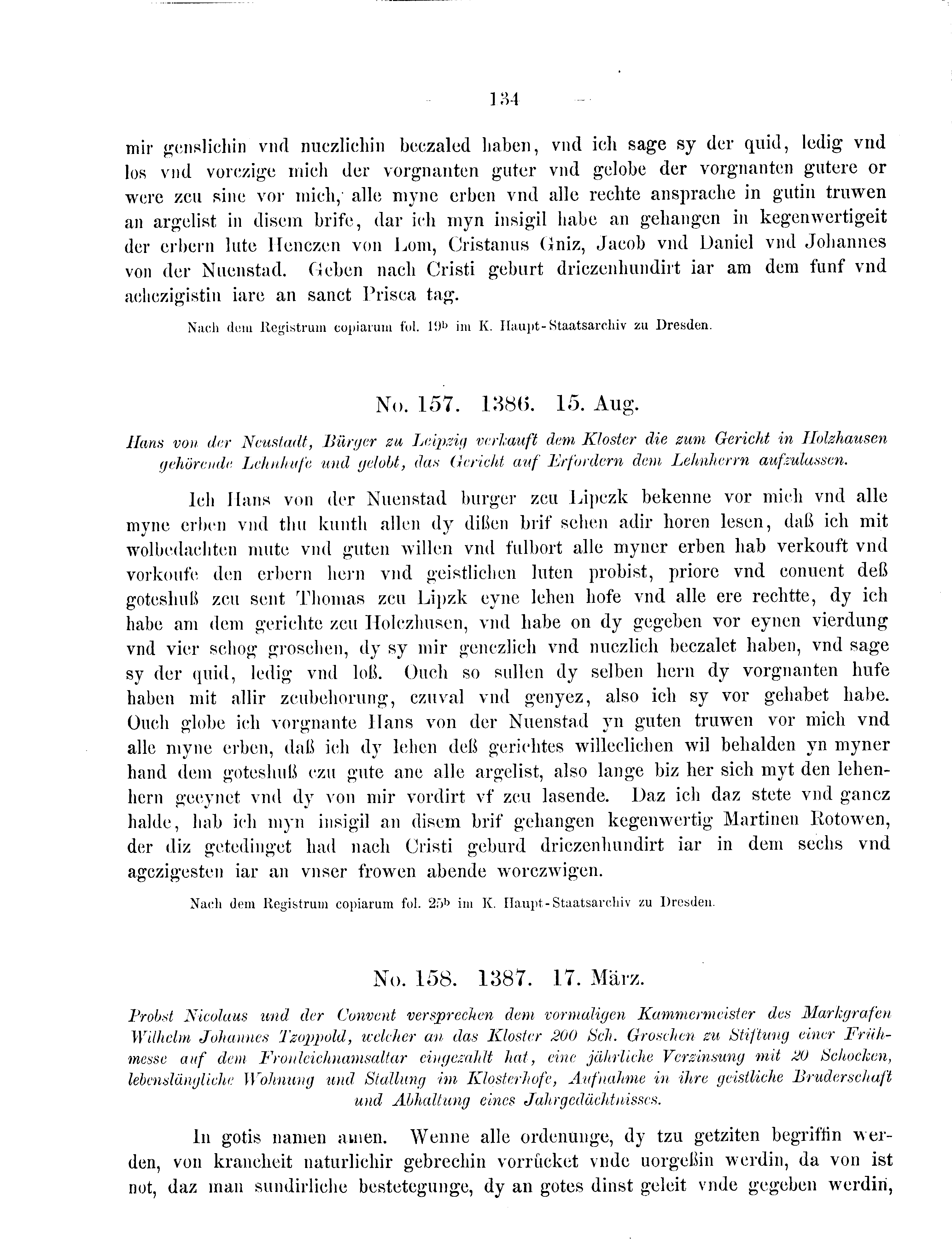 Historische Urkunde Seite 134 aus Band cds2_09