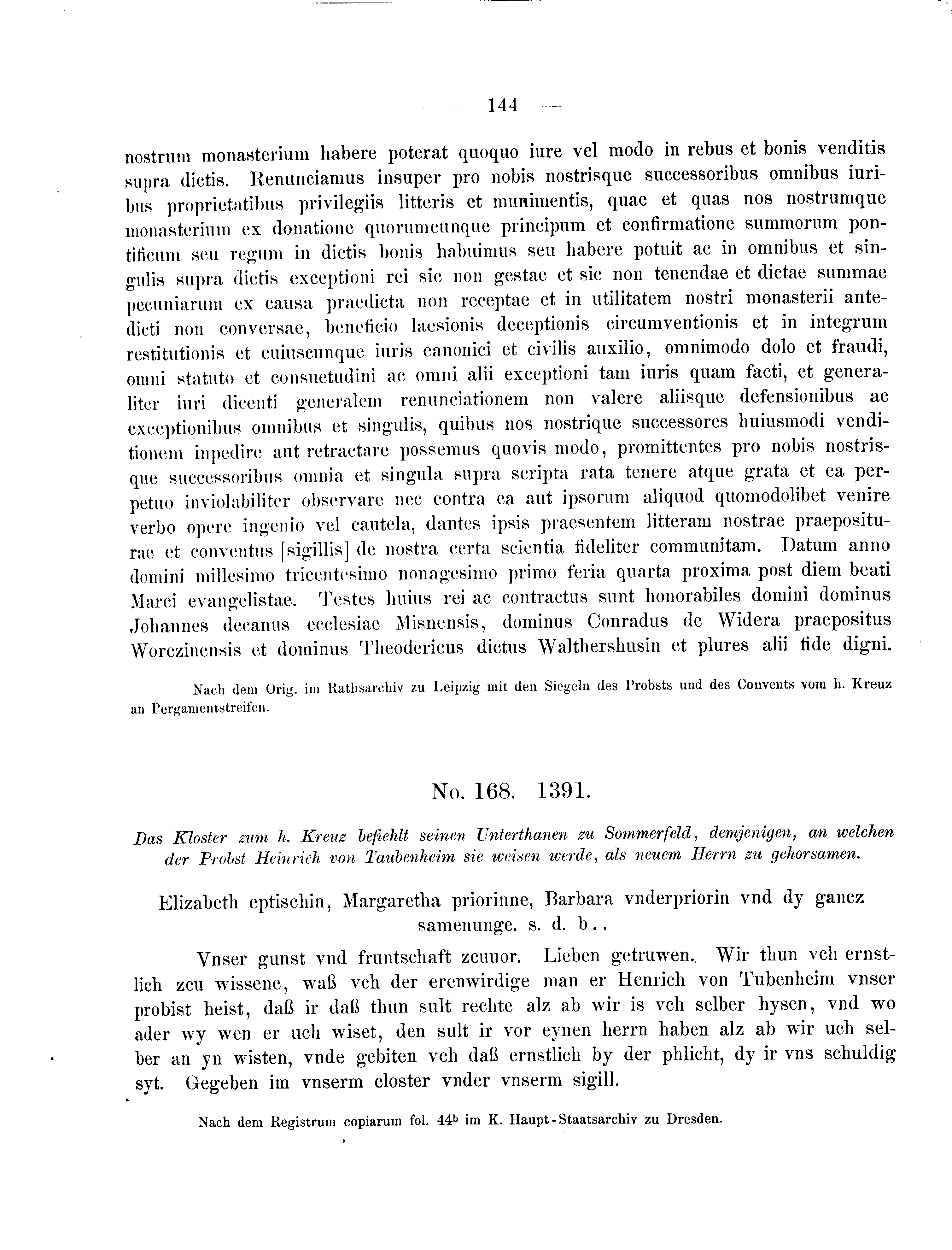 Historische Urkunde Seite 144 aus Band cds2_09