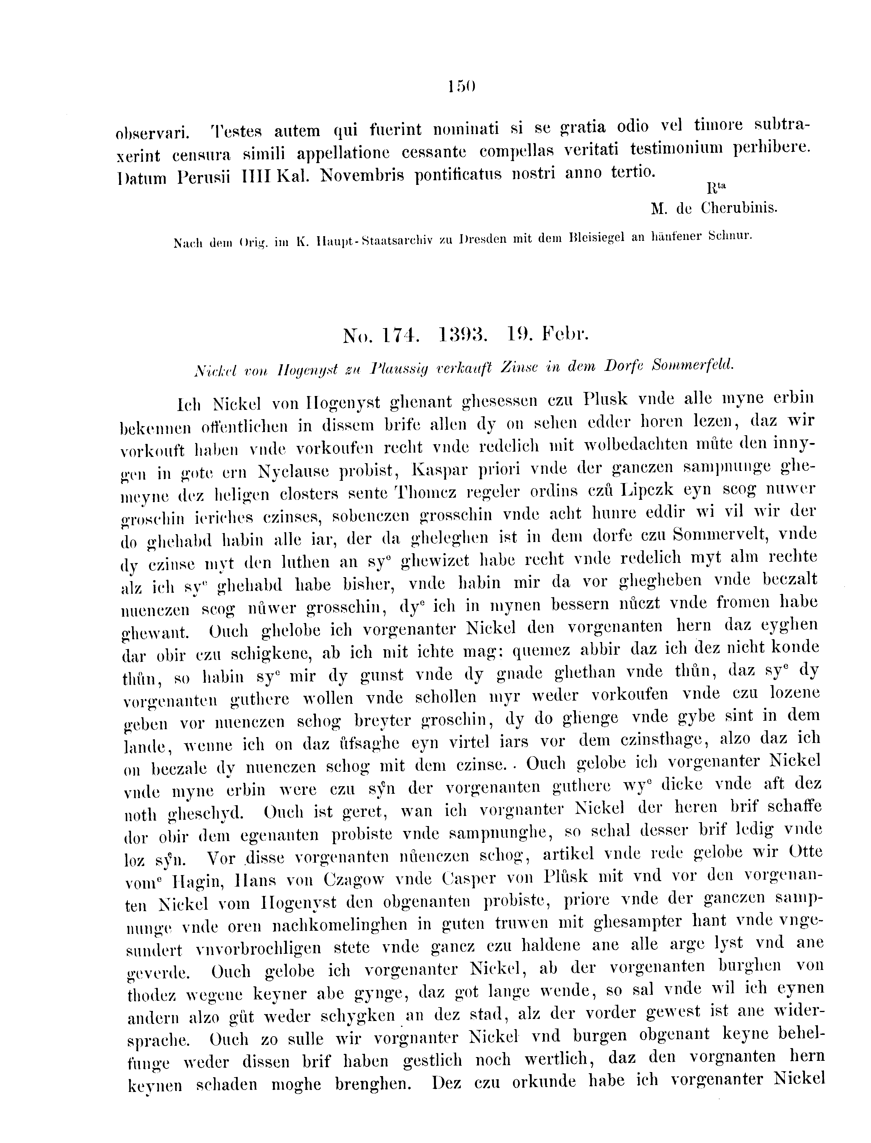 Historische Urkunde Seite 150 aus Band cds2_09