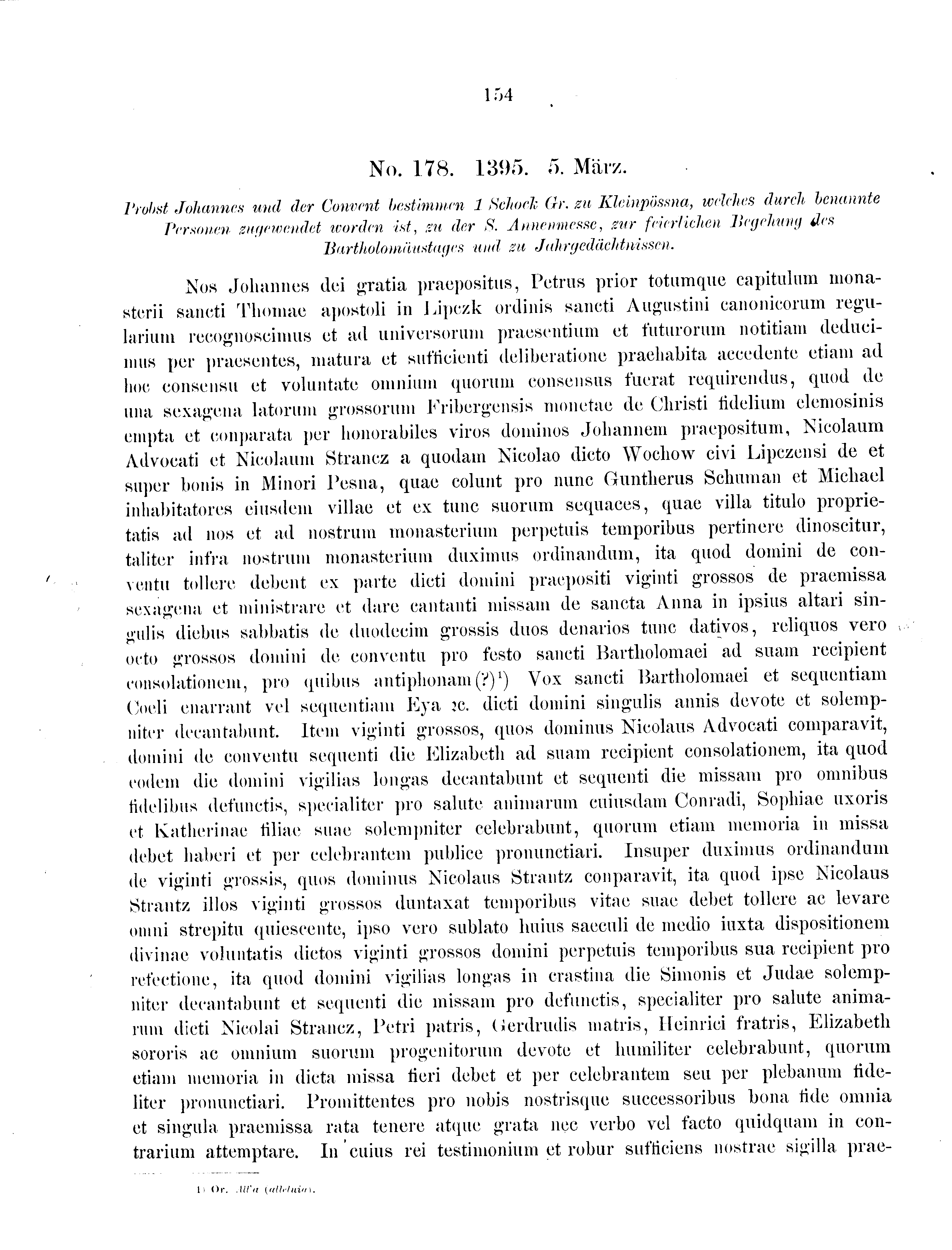 Historische Urkunde Seite 154 aus Band cds2_09