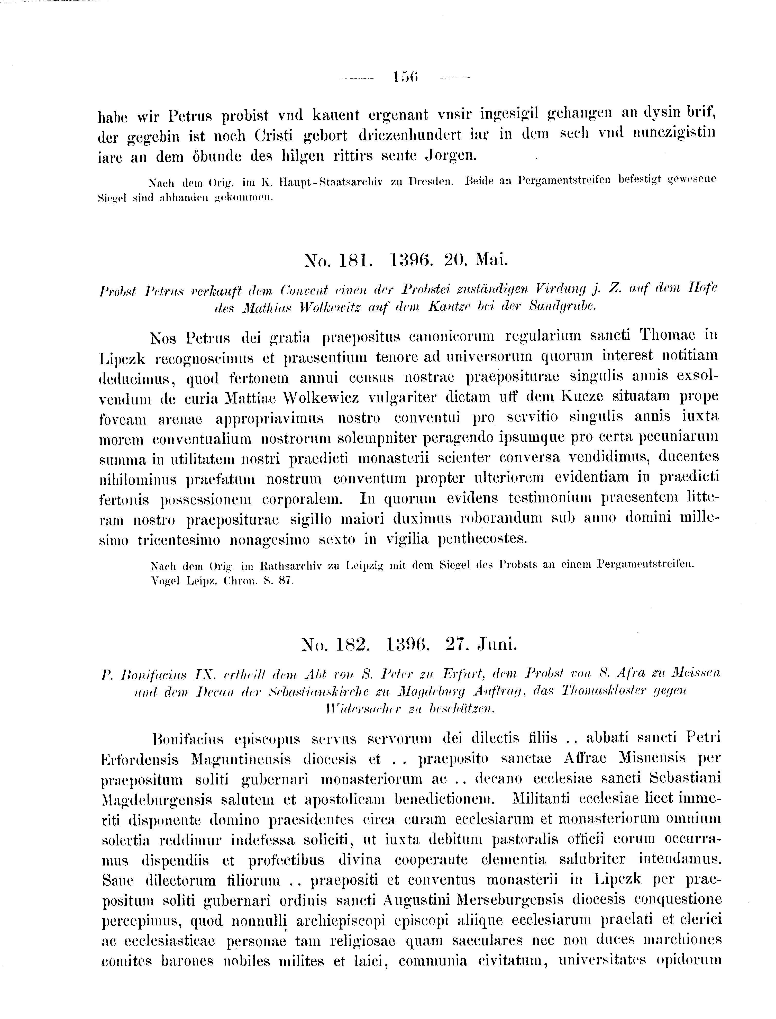 Historische Urkunde Seite 156 aus Band cds2_09