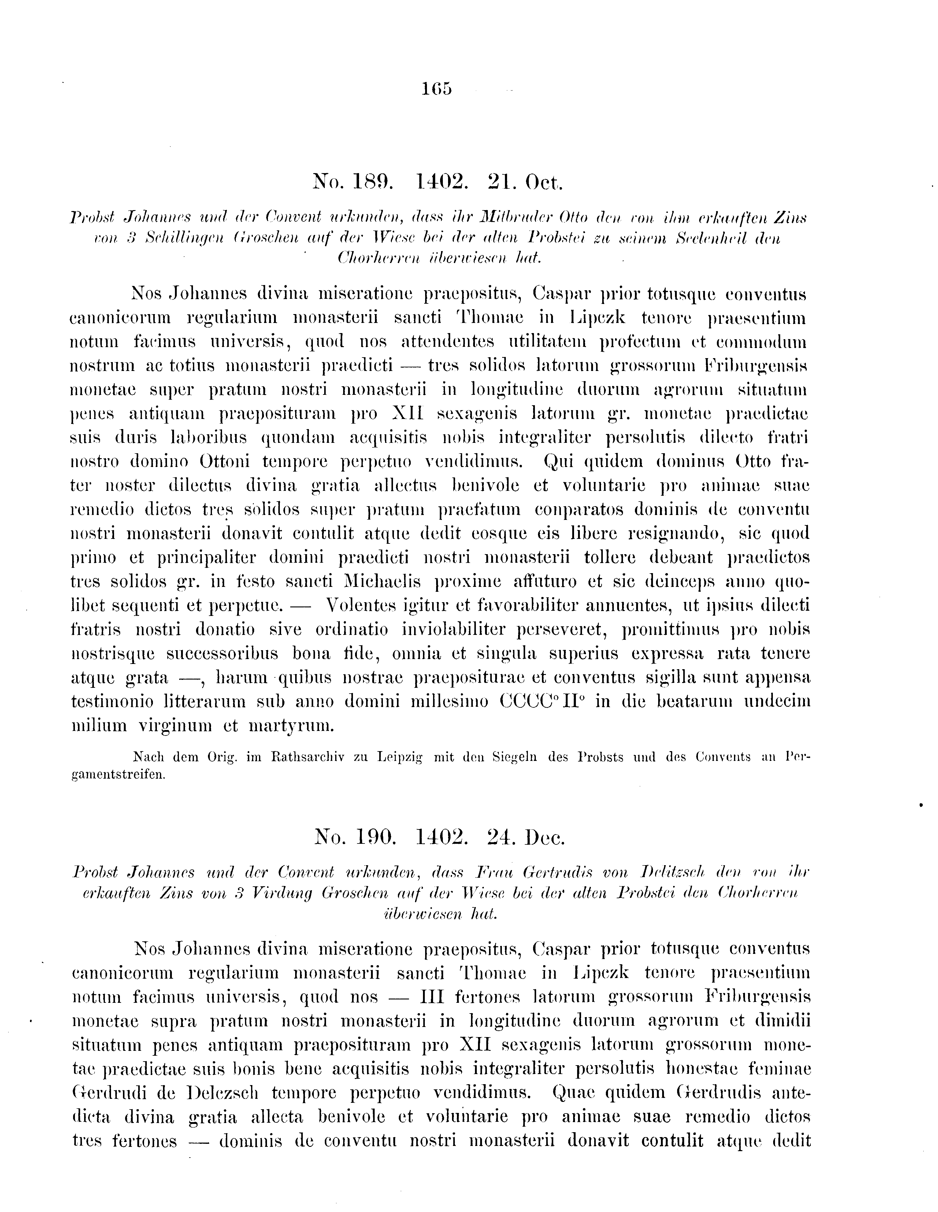 Historische Urkunde Seite 165 aus Band cds2_09