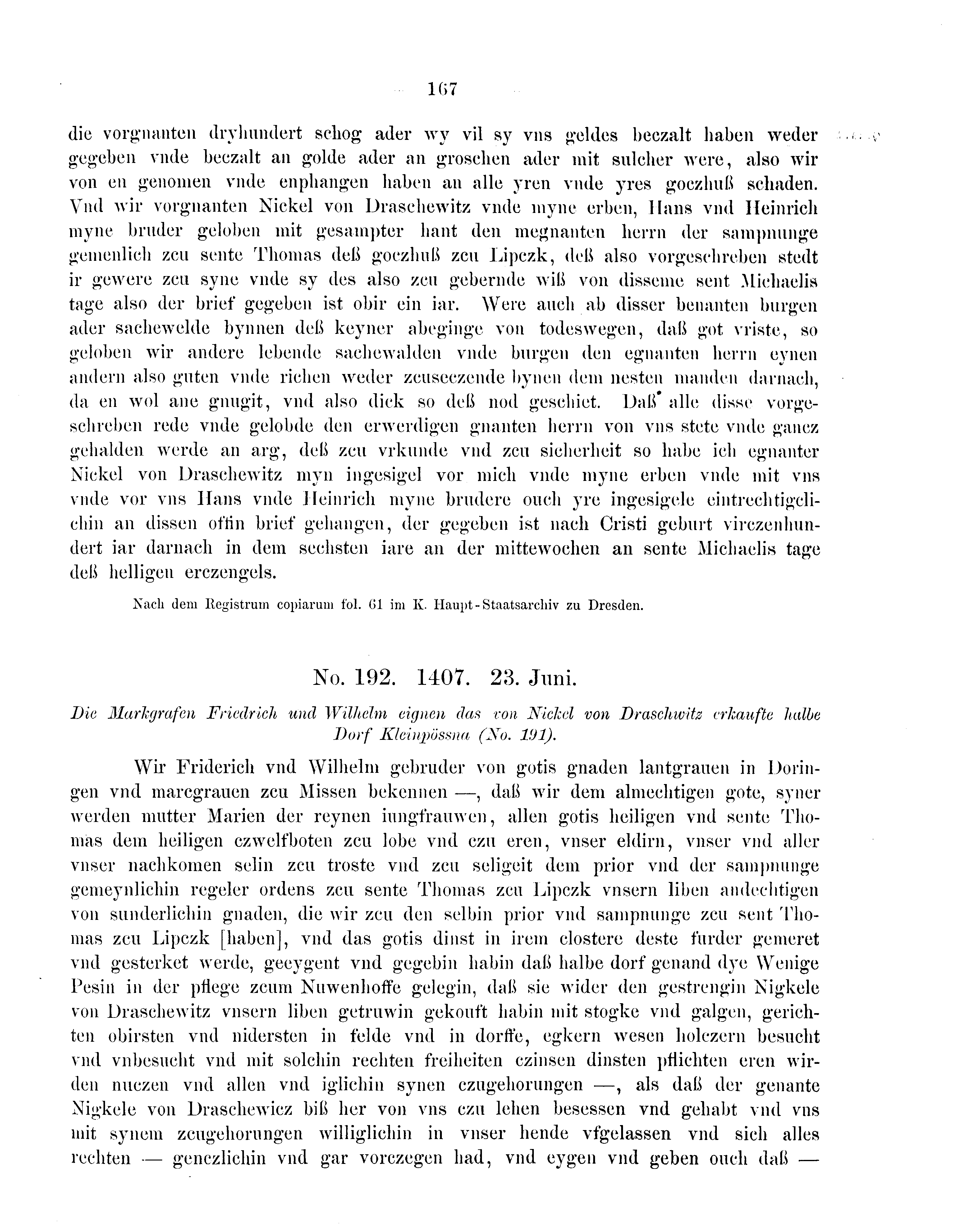 Historische Urkunde Seite 167 aus Band cds2_09