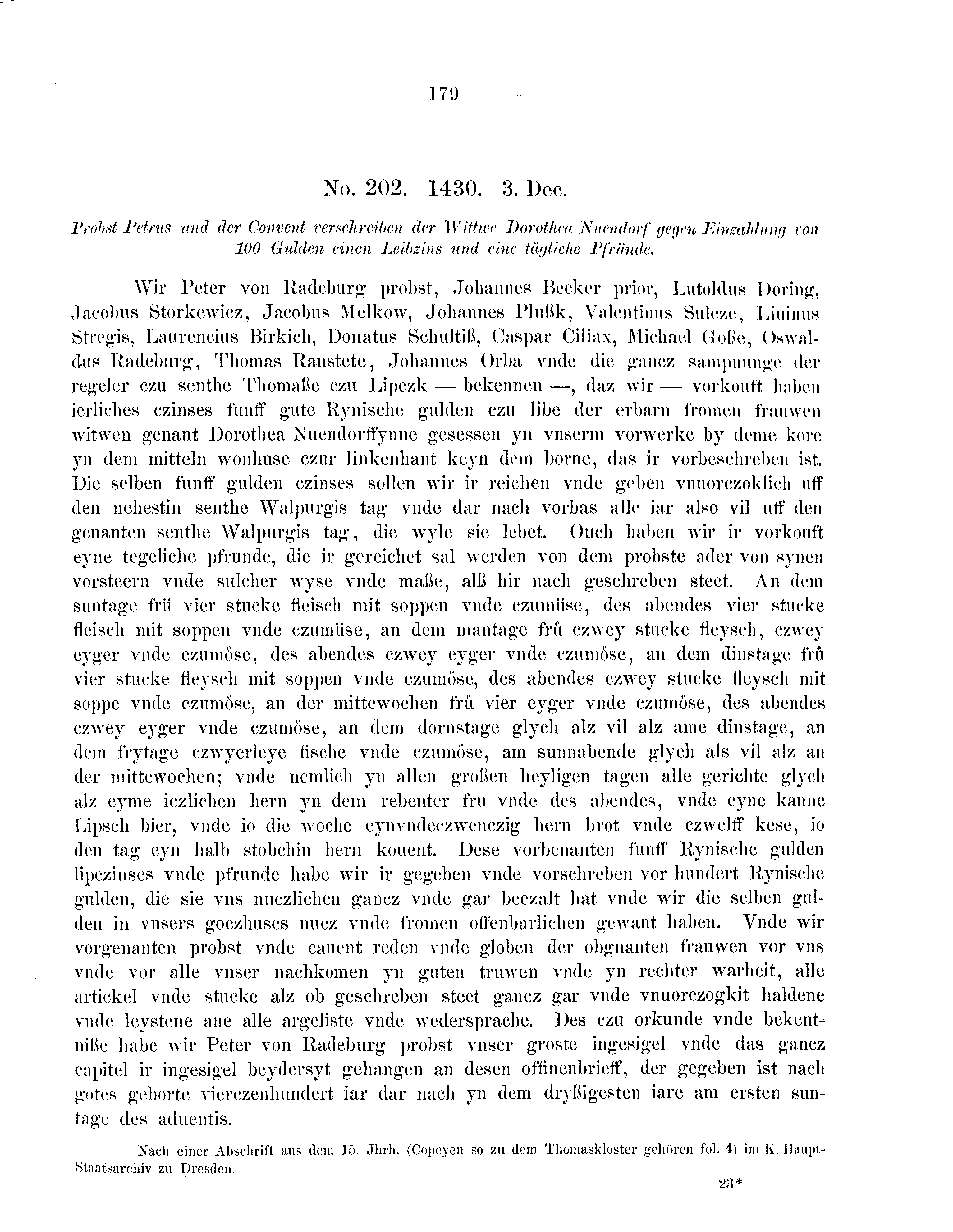 Historische Urkunde Seite 179 aus Band cds2_09