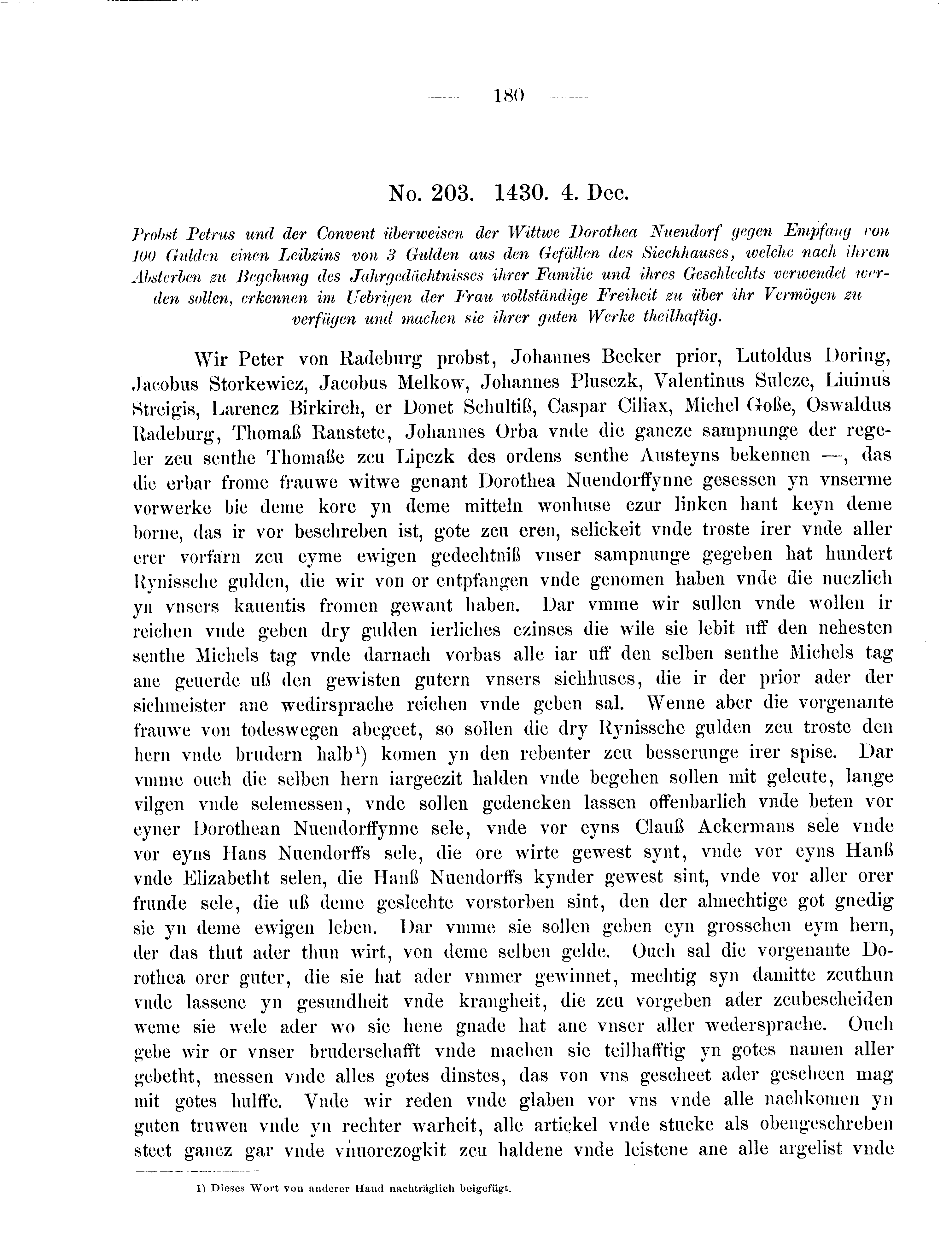 Historische Urkunde Seite 180 aus Band cds2_09