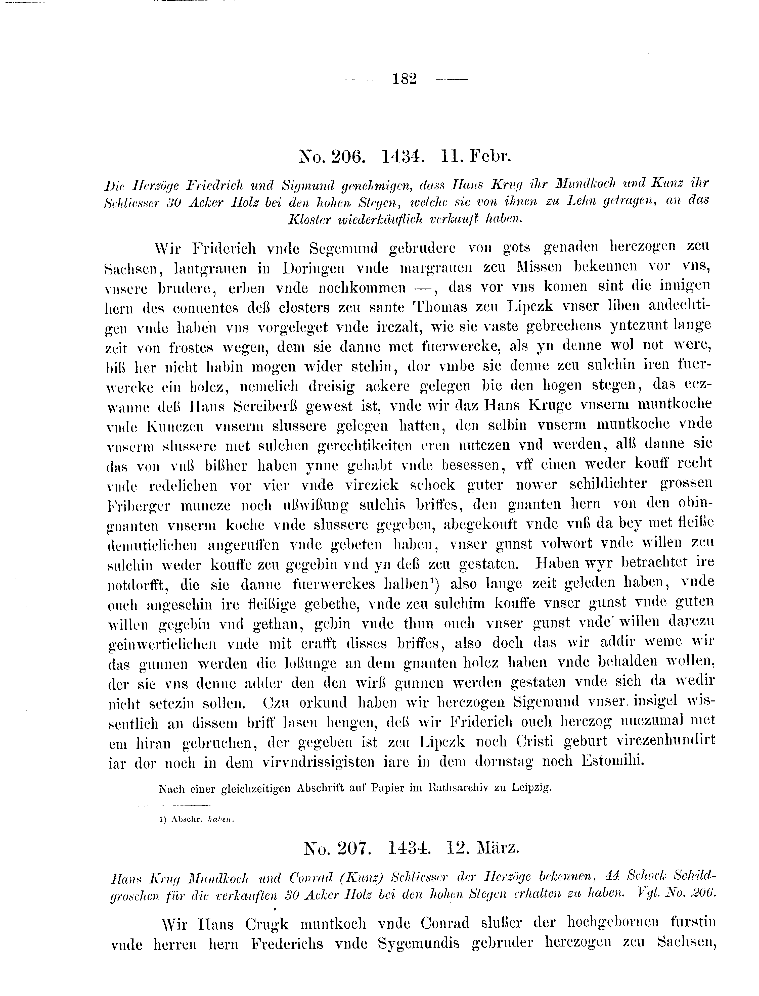 Historische Urkunde Seite 182 aus Band cds2_09