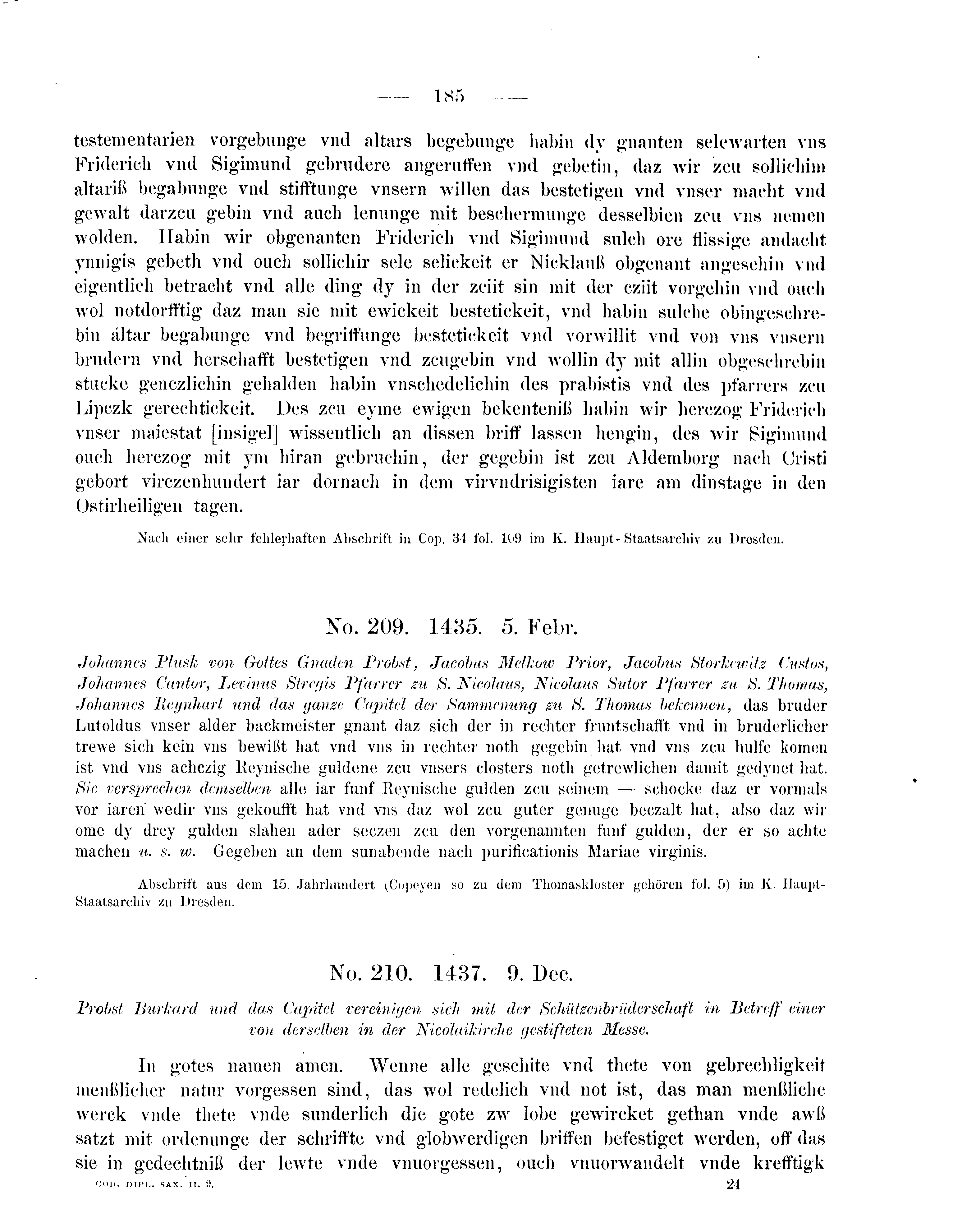 Historische Urkunde Seite 185 aus Band cds2_09