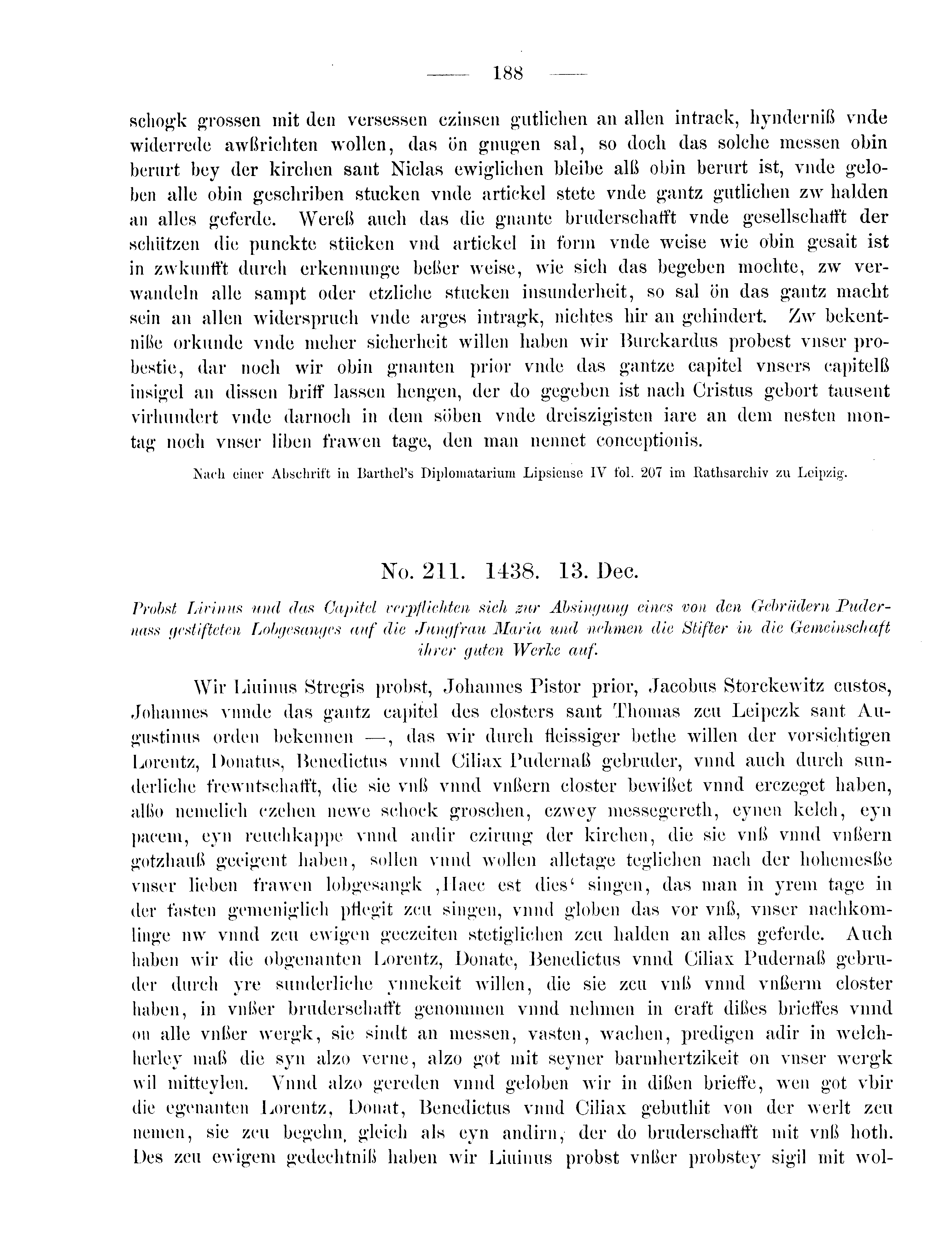 Historische Urkunde Seite 188 aus Band cds2_09