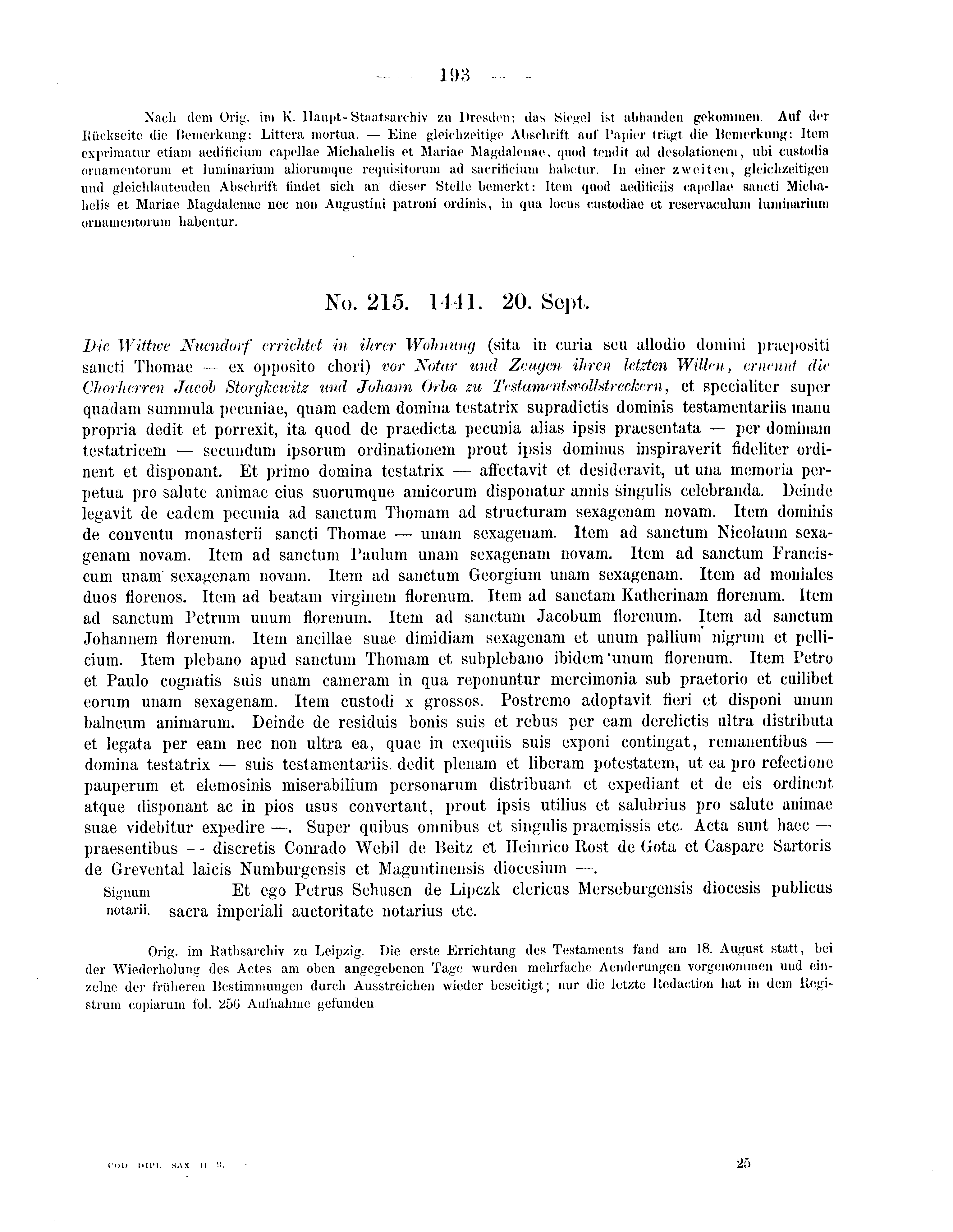Historische Urkunde Seite 193 aus Band cds2_09