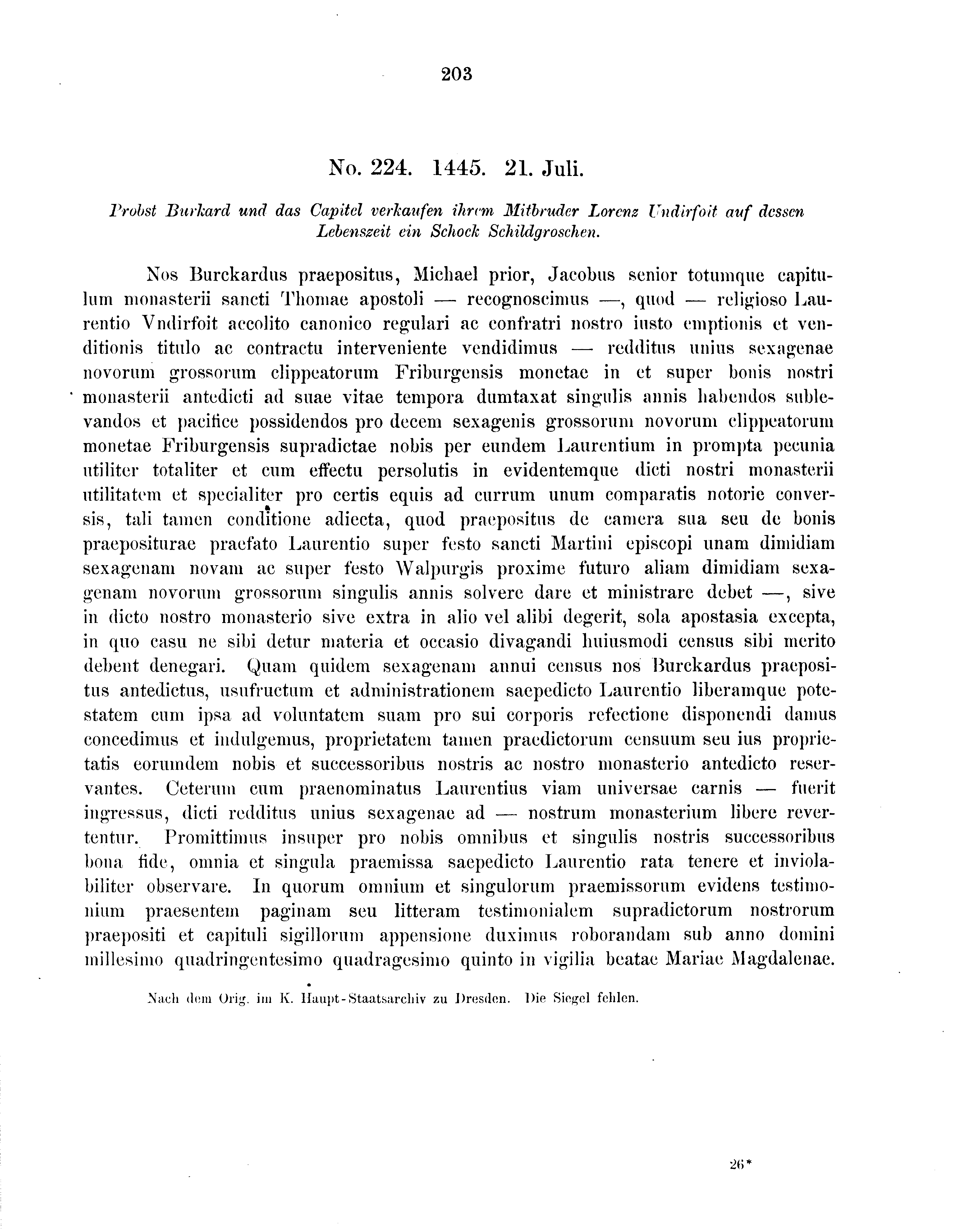 Historische Urkunde Seite 203 aus Band cds2_09