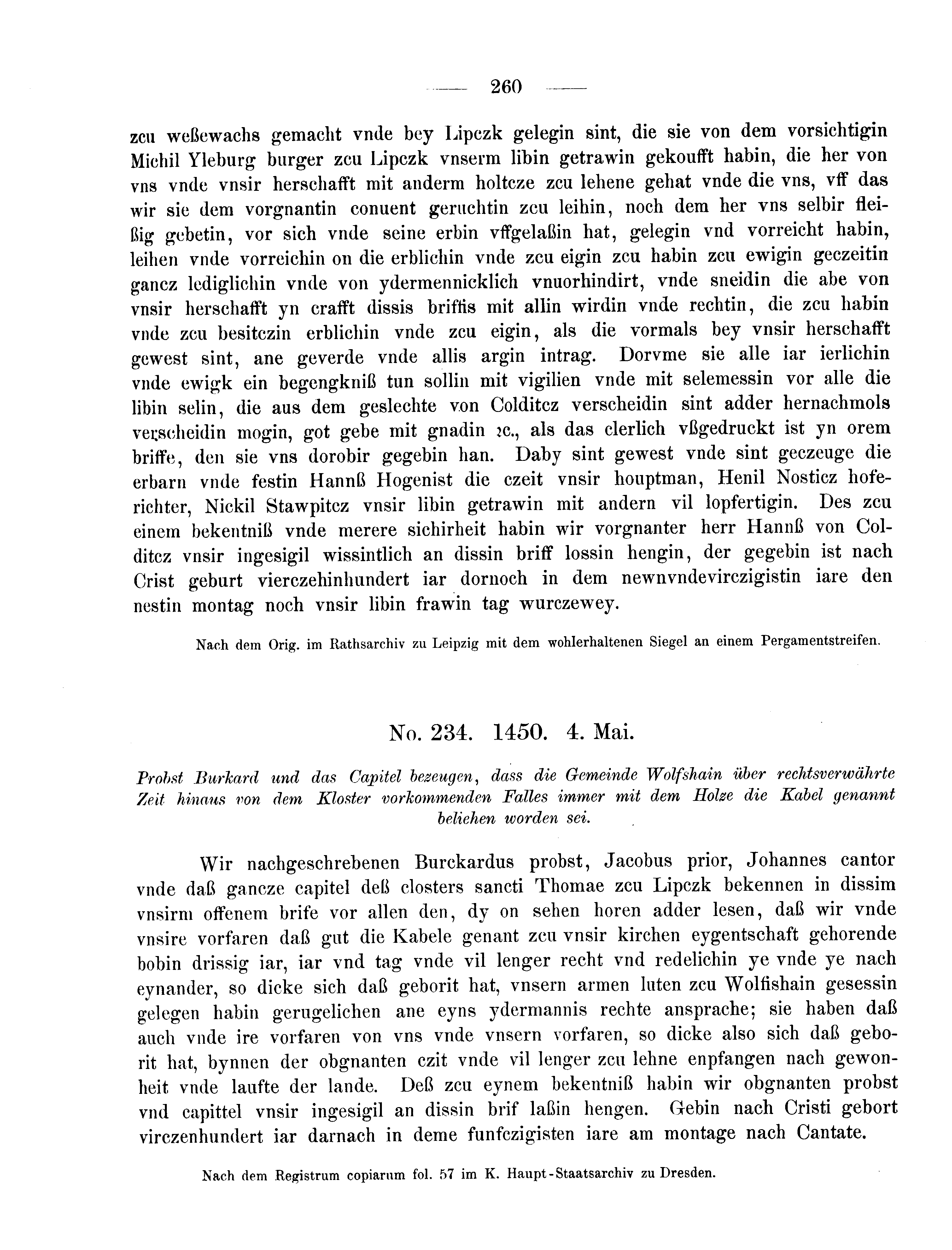 Historische Urkunde Seite 260 aus Band cds2_09