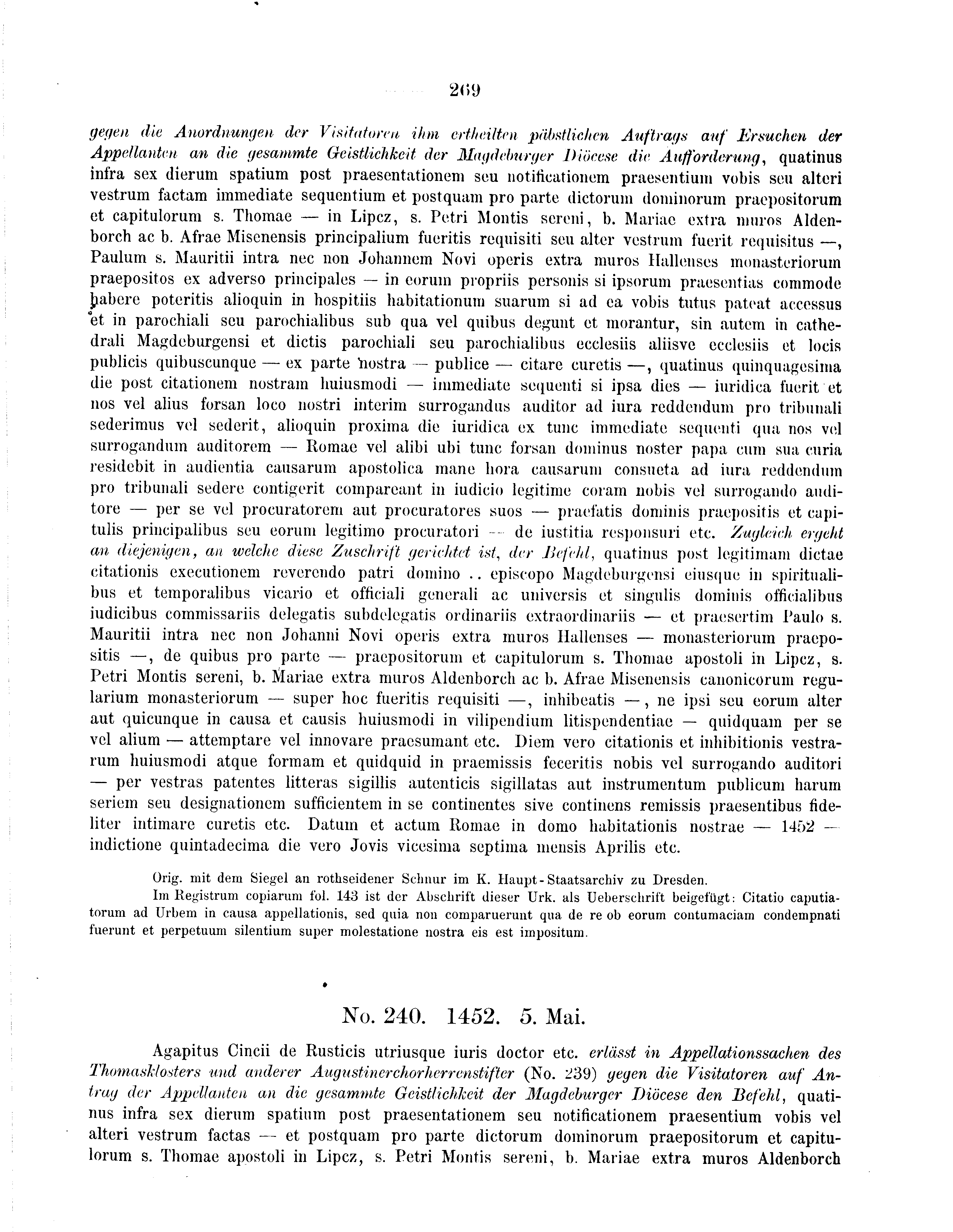 Historische Urkunde Seite 269 aus Band cds2_09