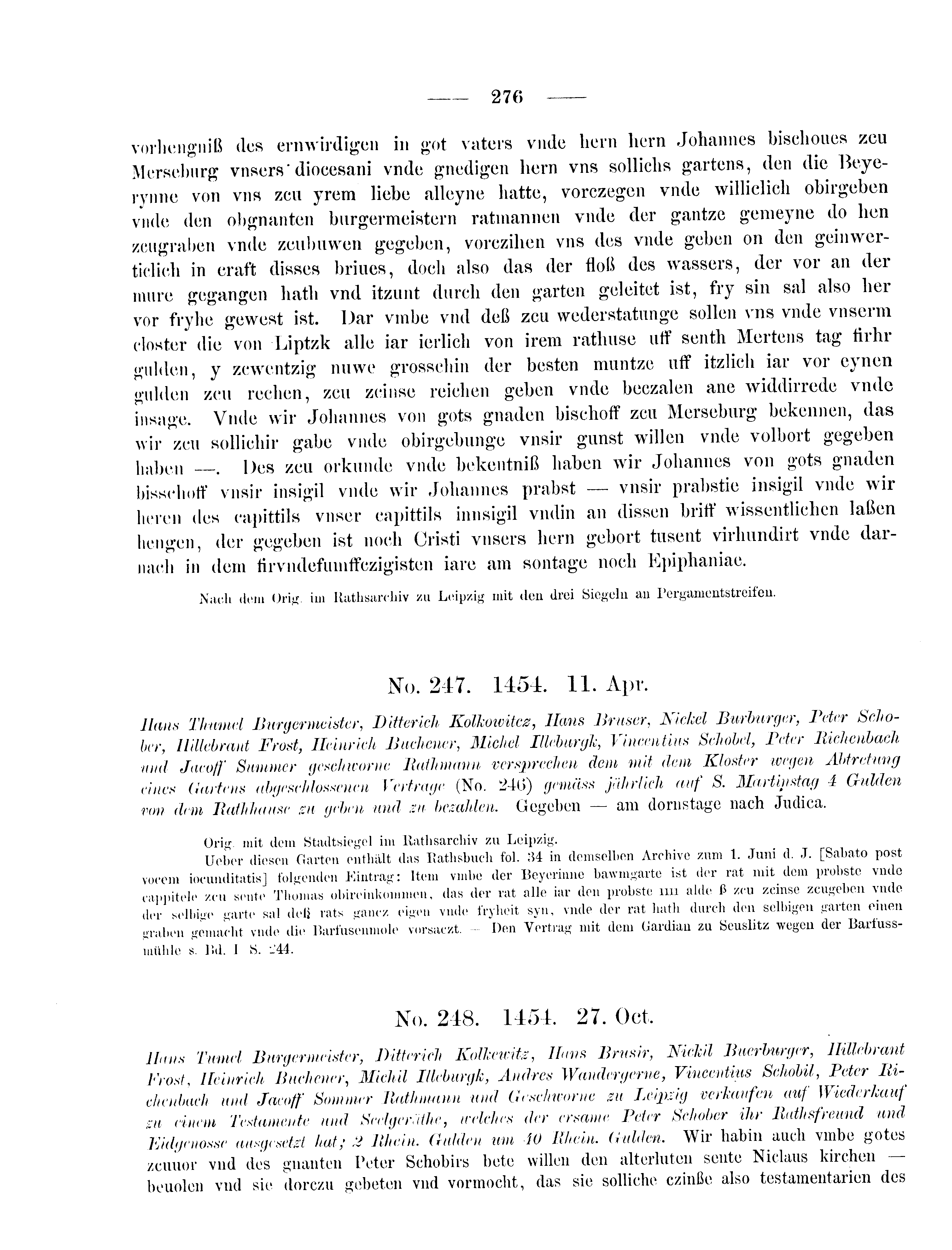 Historische Urkunde Seite 276 aus Band cds2_09