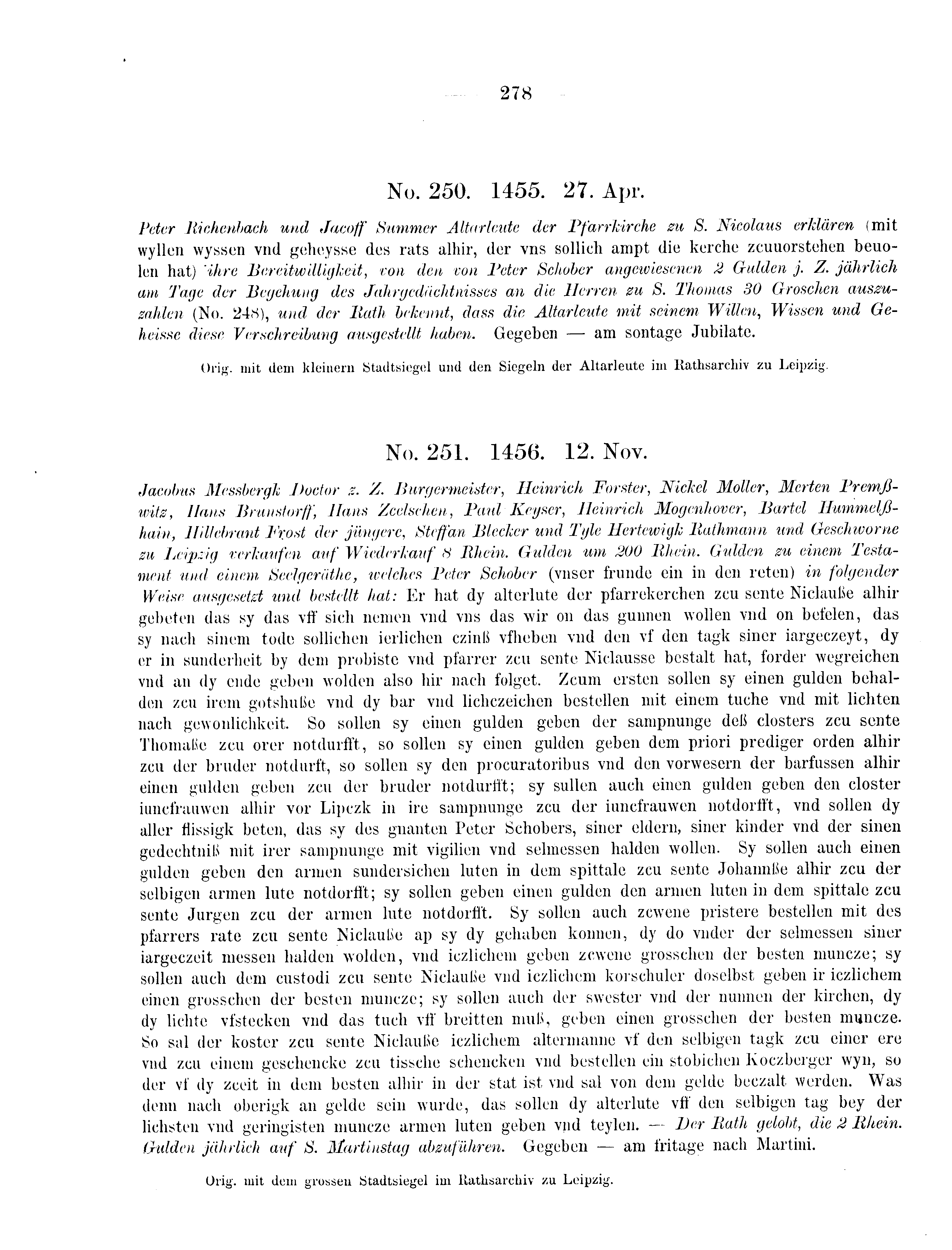 Historische Urkunde Seite 278 aus Band cds2_09