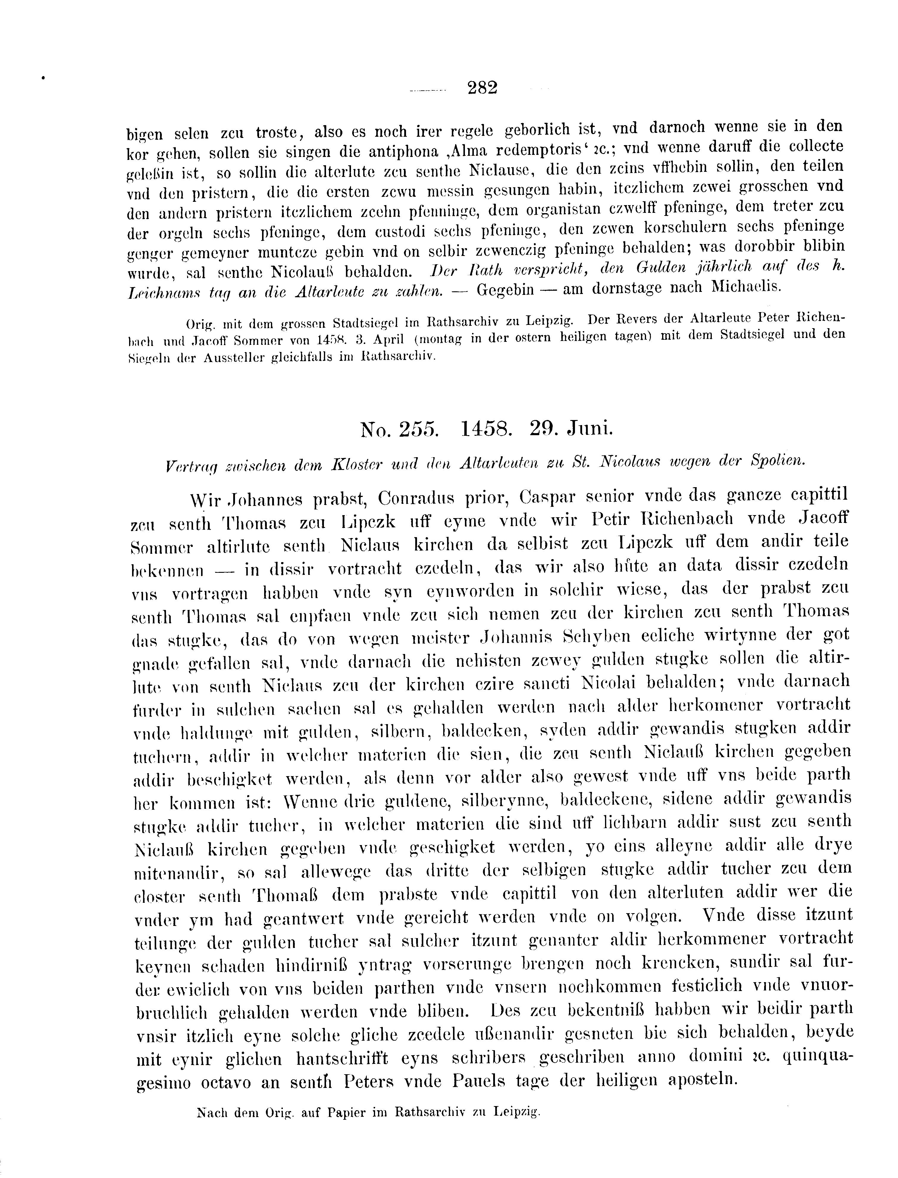 Historische Urkunde Seite 282 aus Band cds2_09