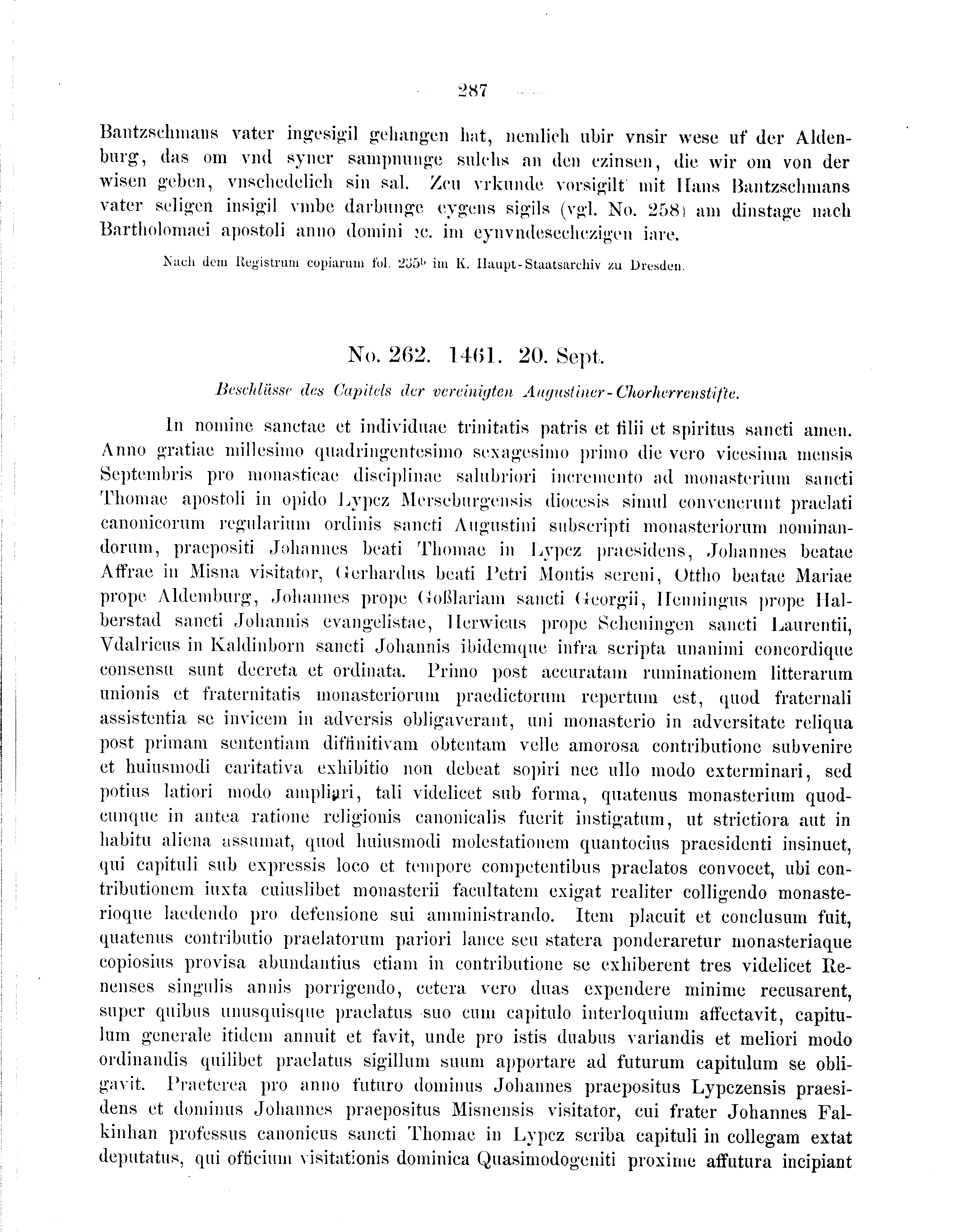 Historische Urkunde Seite 287 aus Band cds2_09