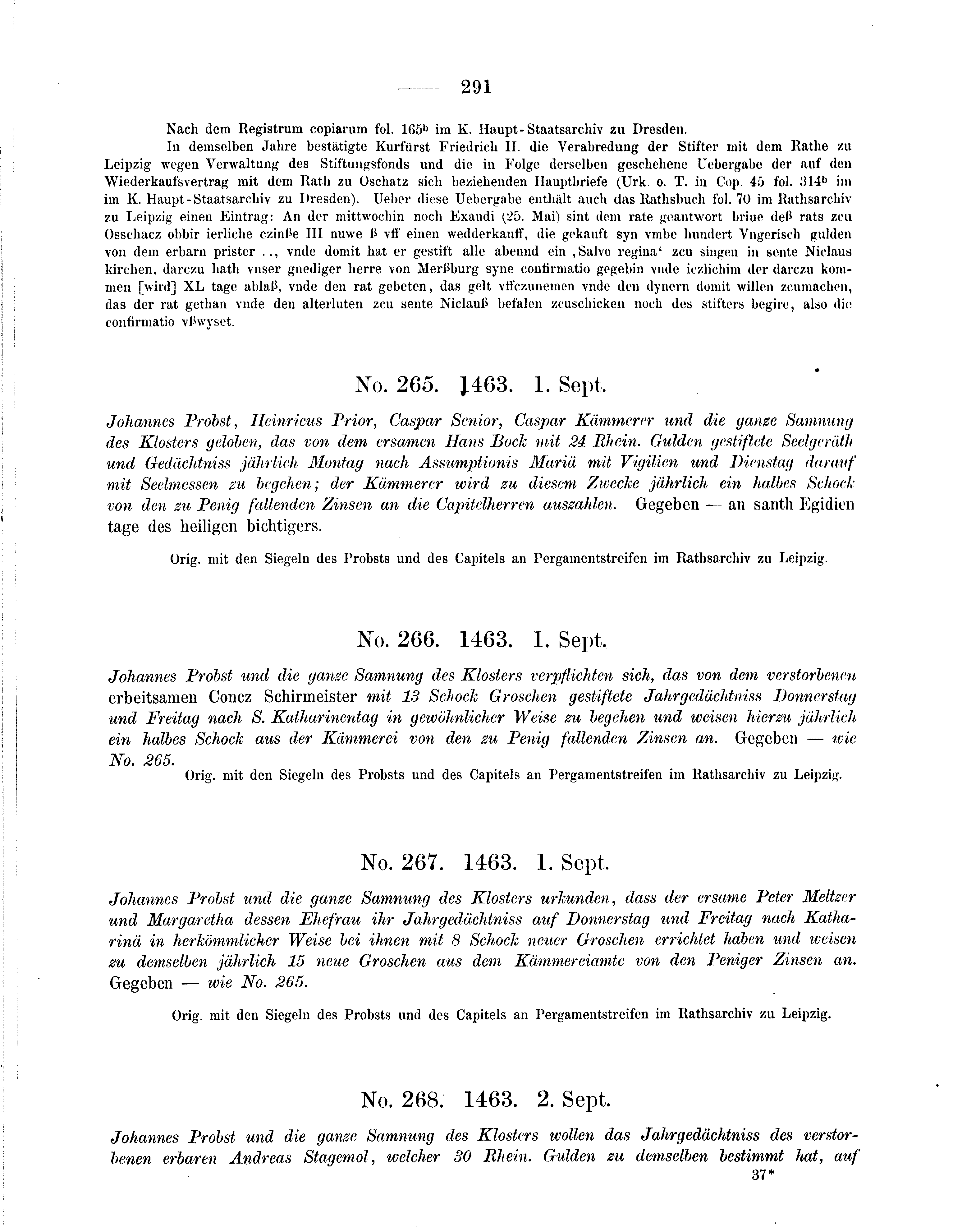 Historische Urkunde Seite 291 aus Band cds2_09