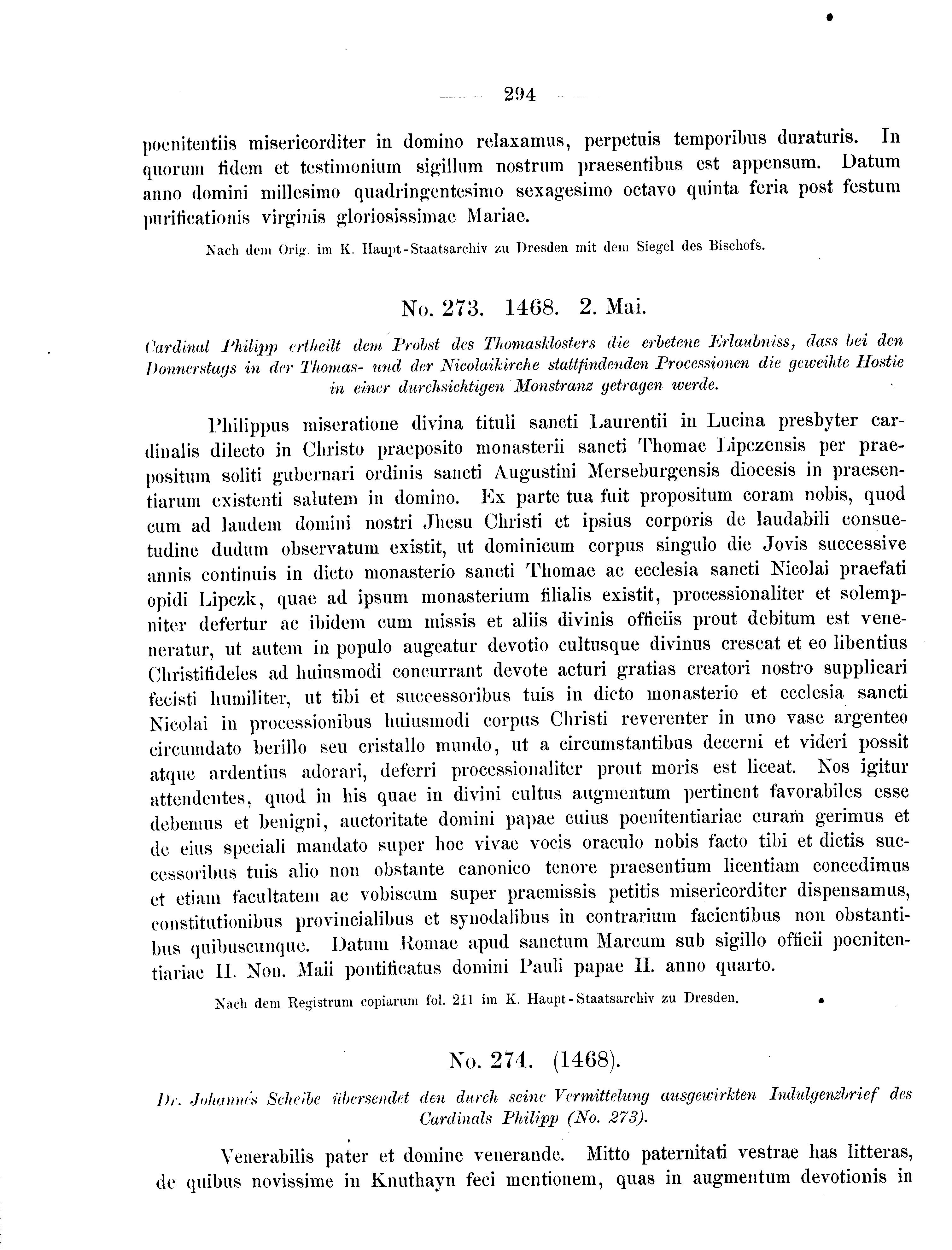 Historische Urkunde Seite 294 aus Band cds2_09