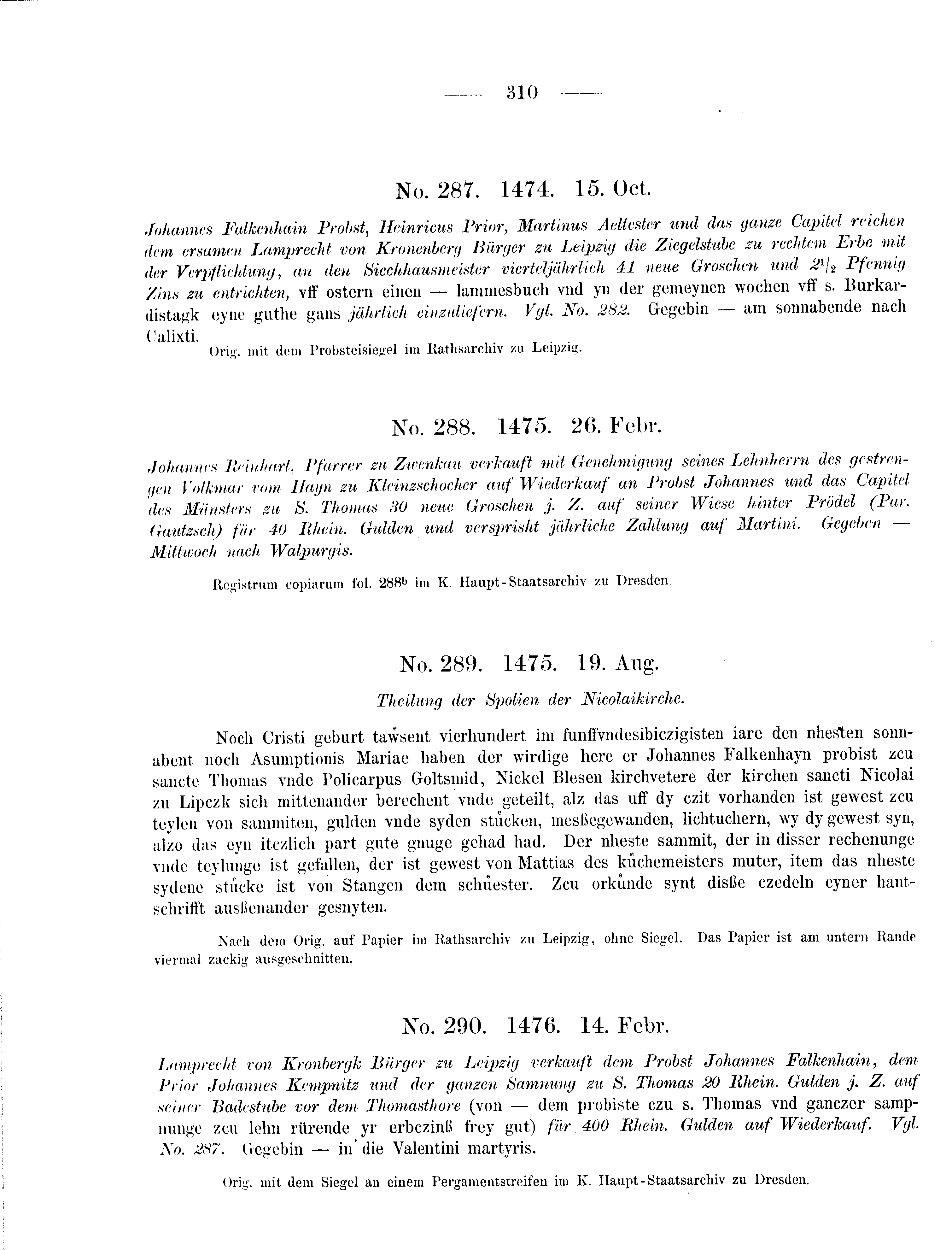 Historische Urkunde Seite 310 aus Band cds2_09