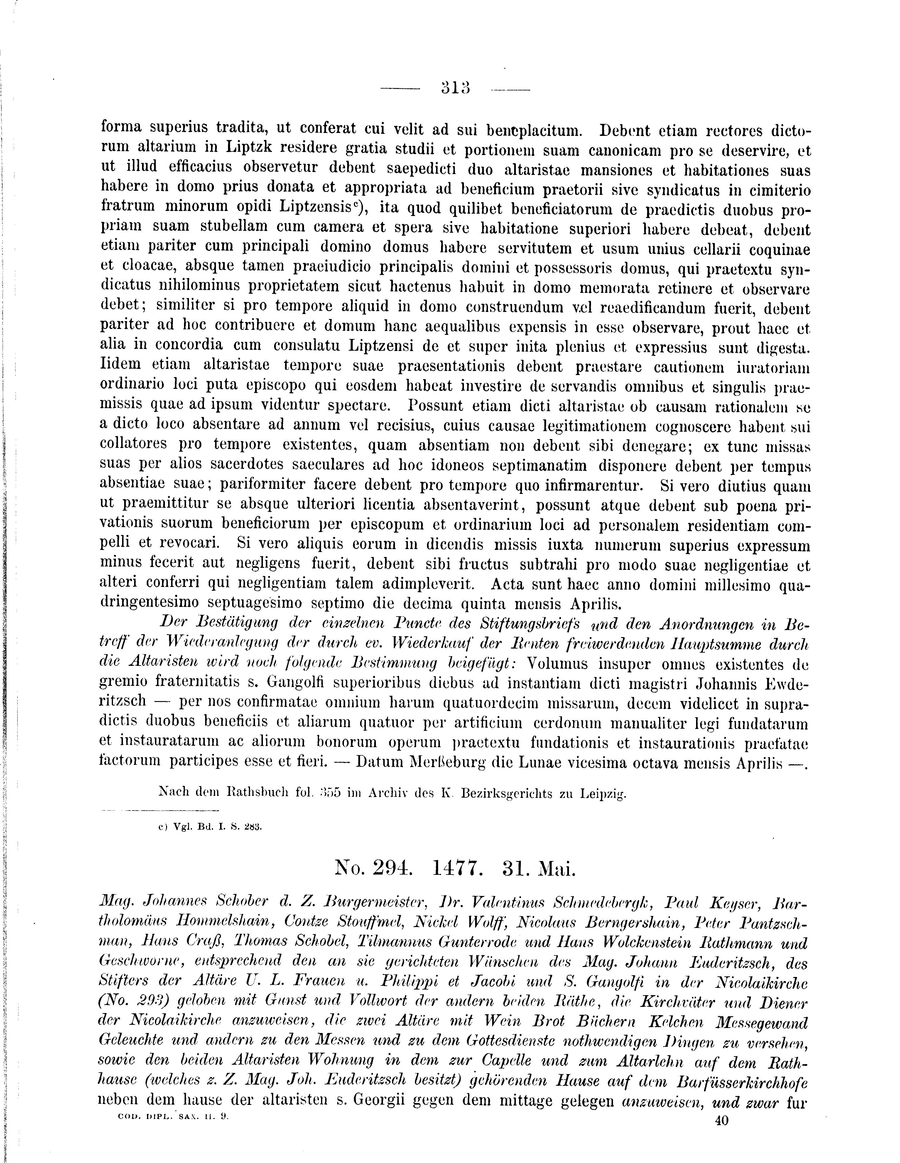 Historische Urkunde Seite 313 aus Band cds2_09