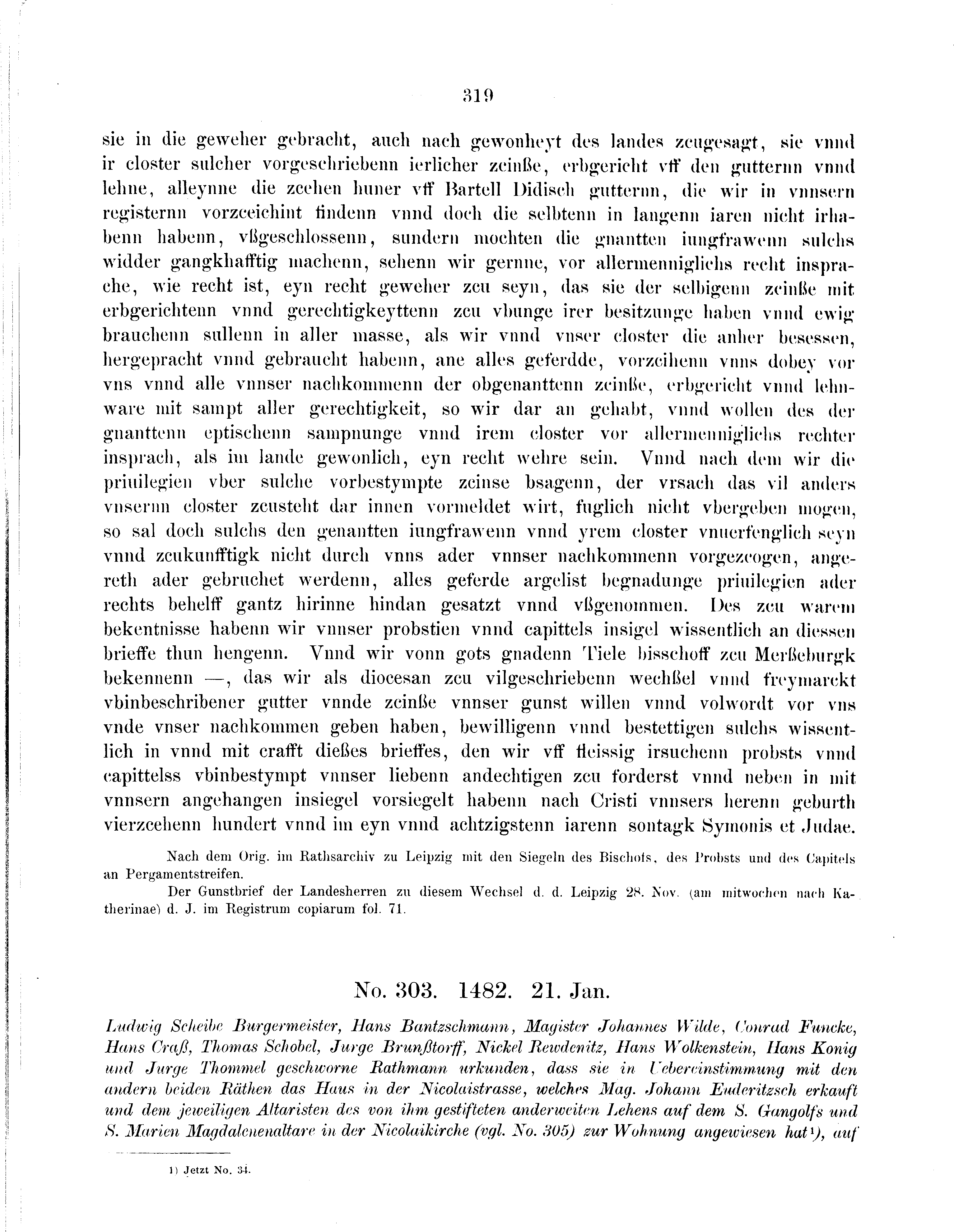 Historische Urkunde Seite 319 aus Band cds2_09