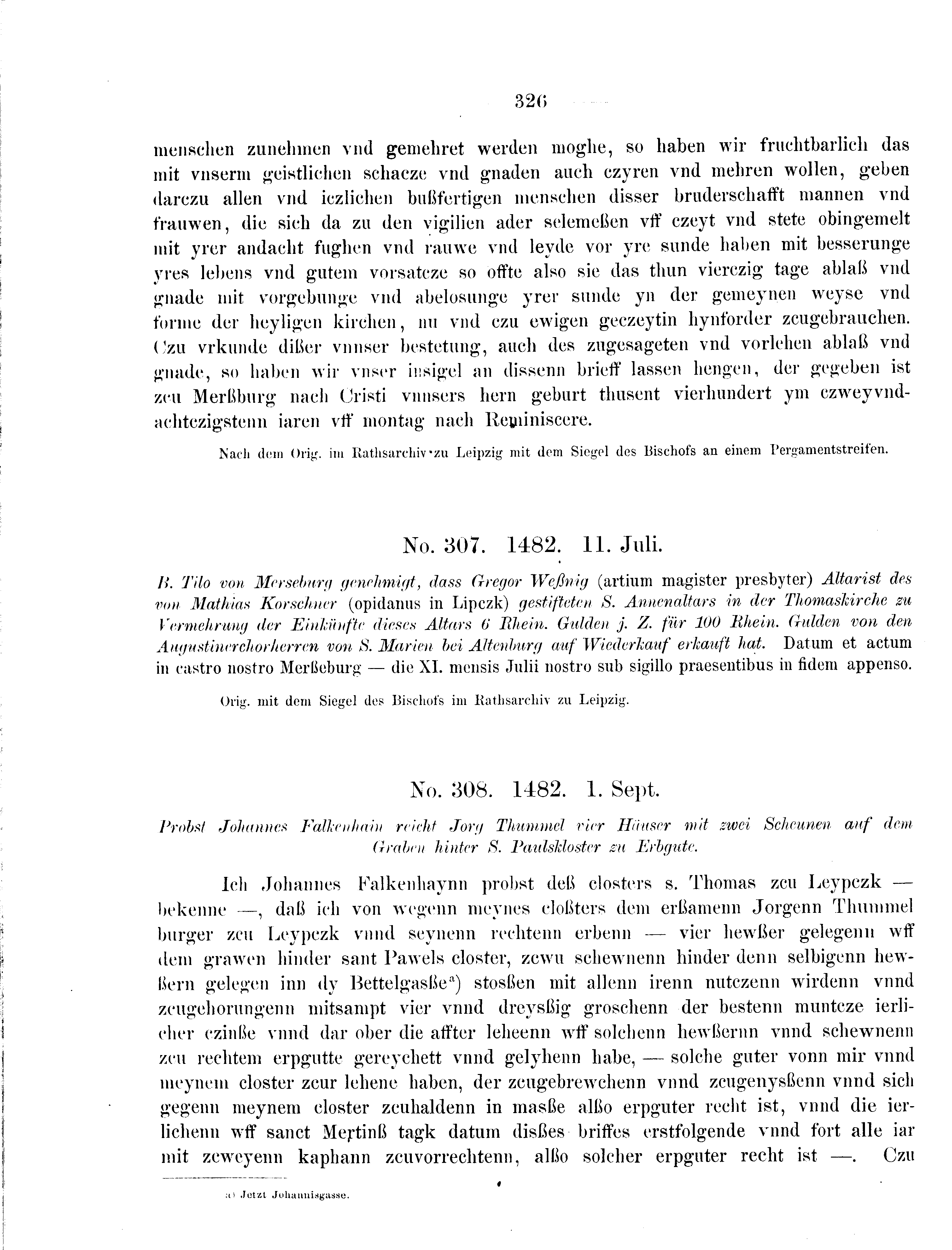 Historische Urkunde Seite 326 aus Band cds2_09