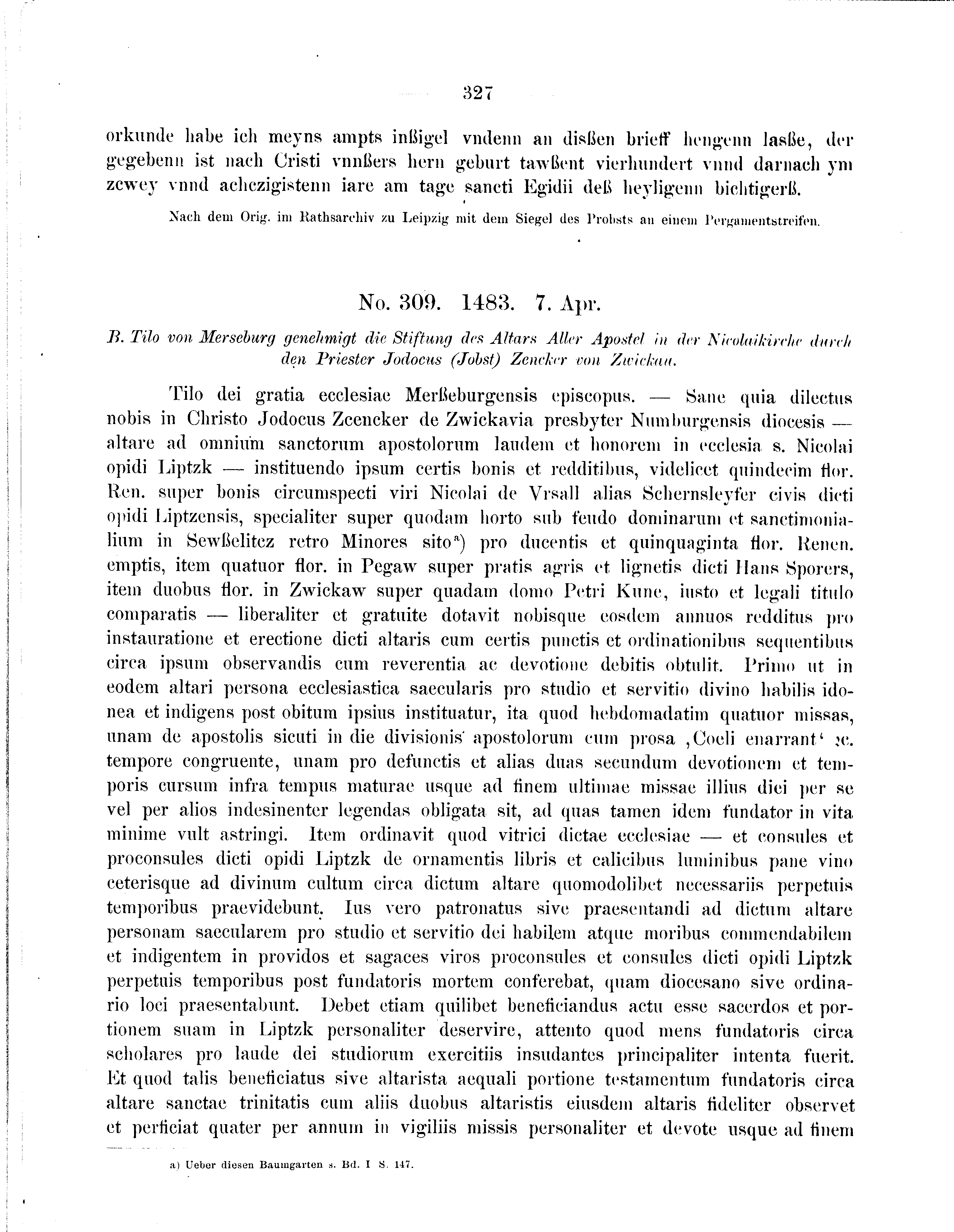 Historische Urkunde Seite 327 aus Band cds2_09