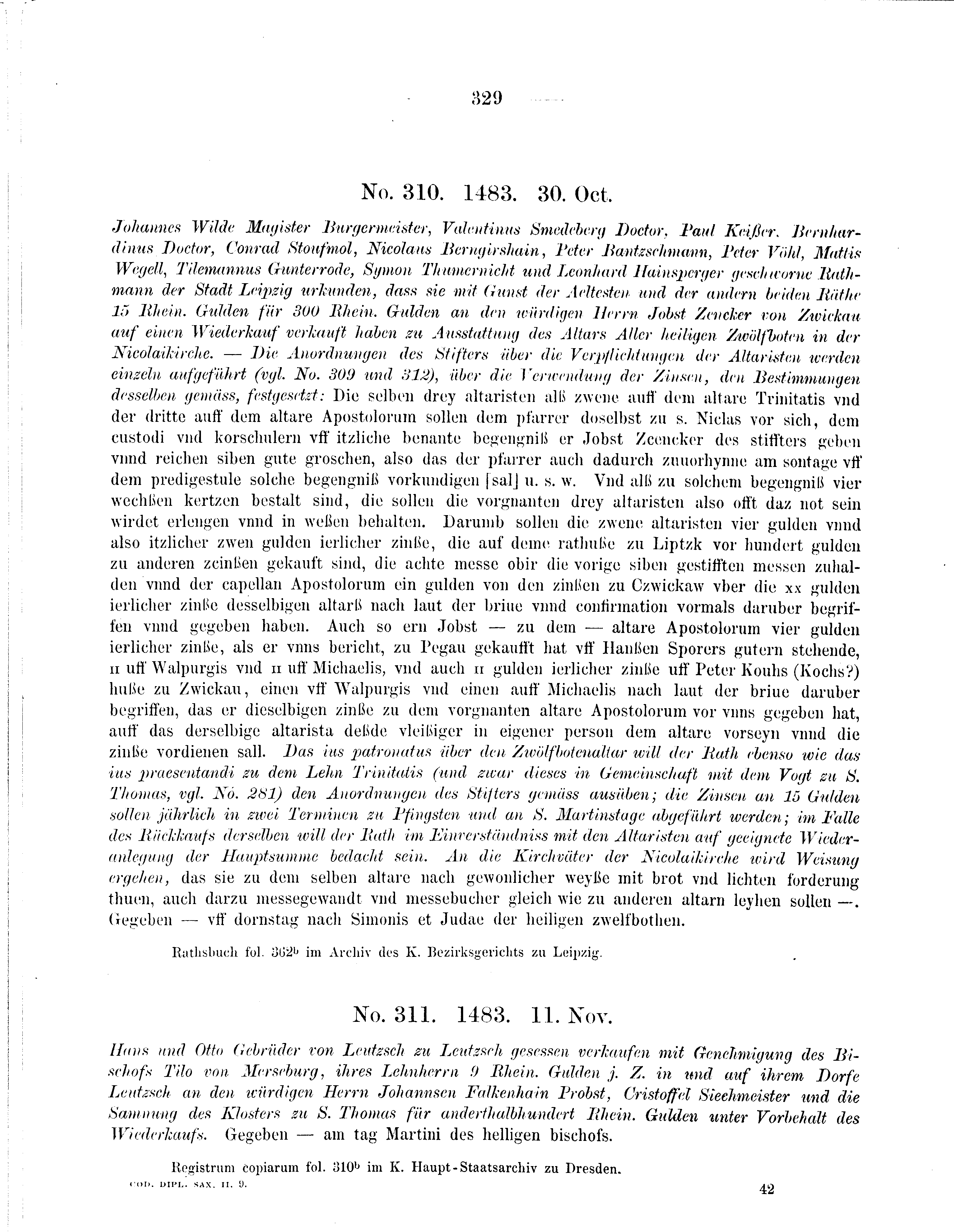 Historische Urkunde Seite 329 aus Band cds2_09