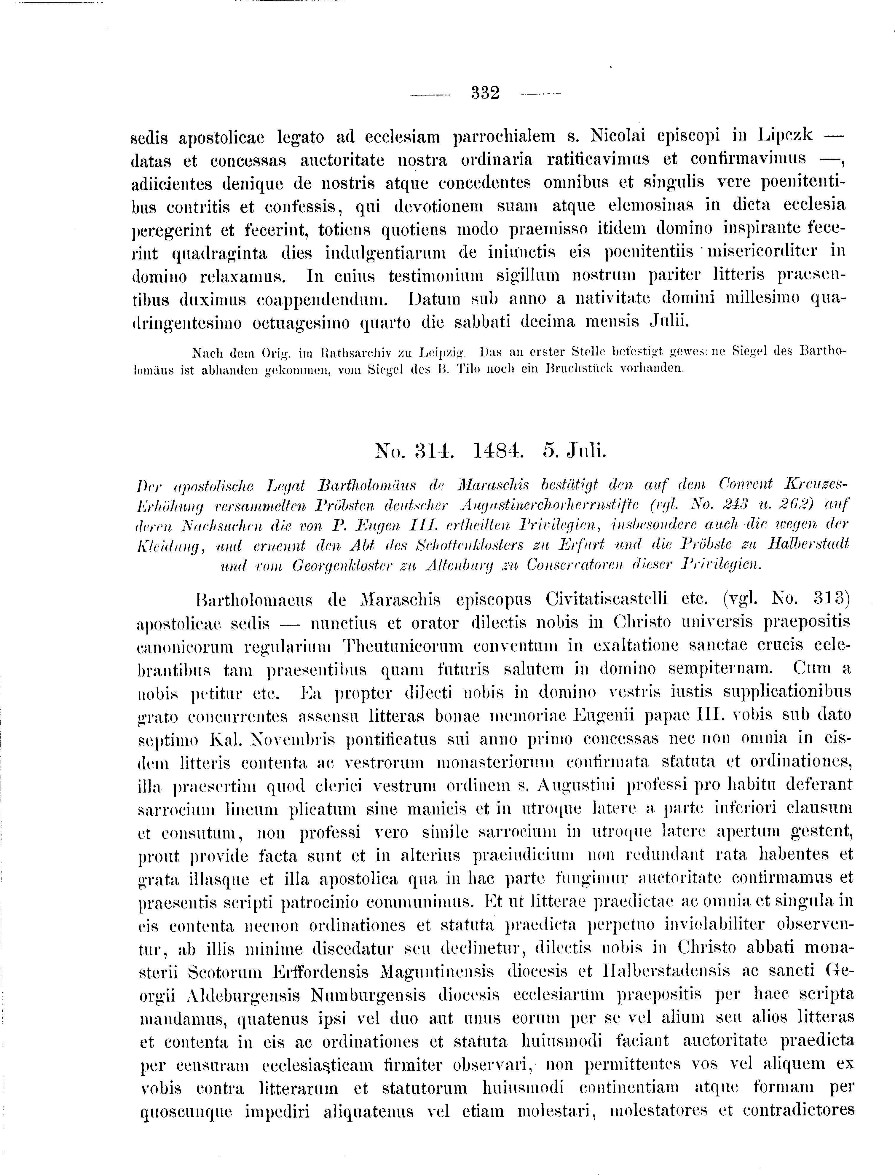 Historische Urkunde Seite 332 aus Band cds2_09