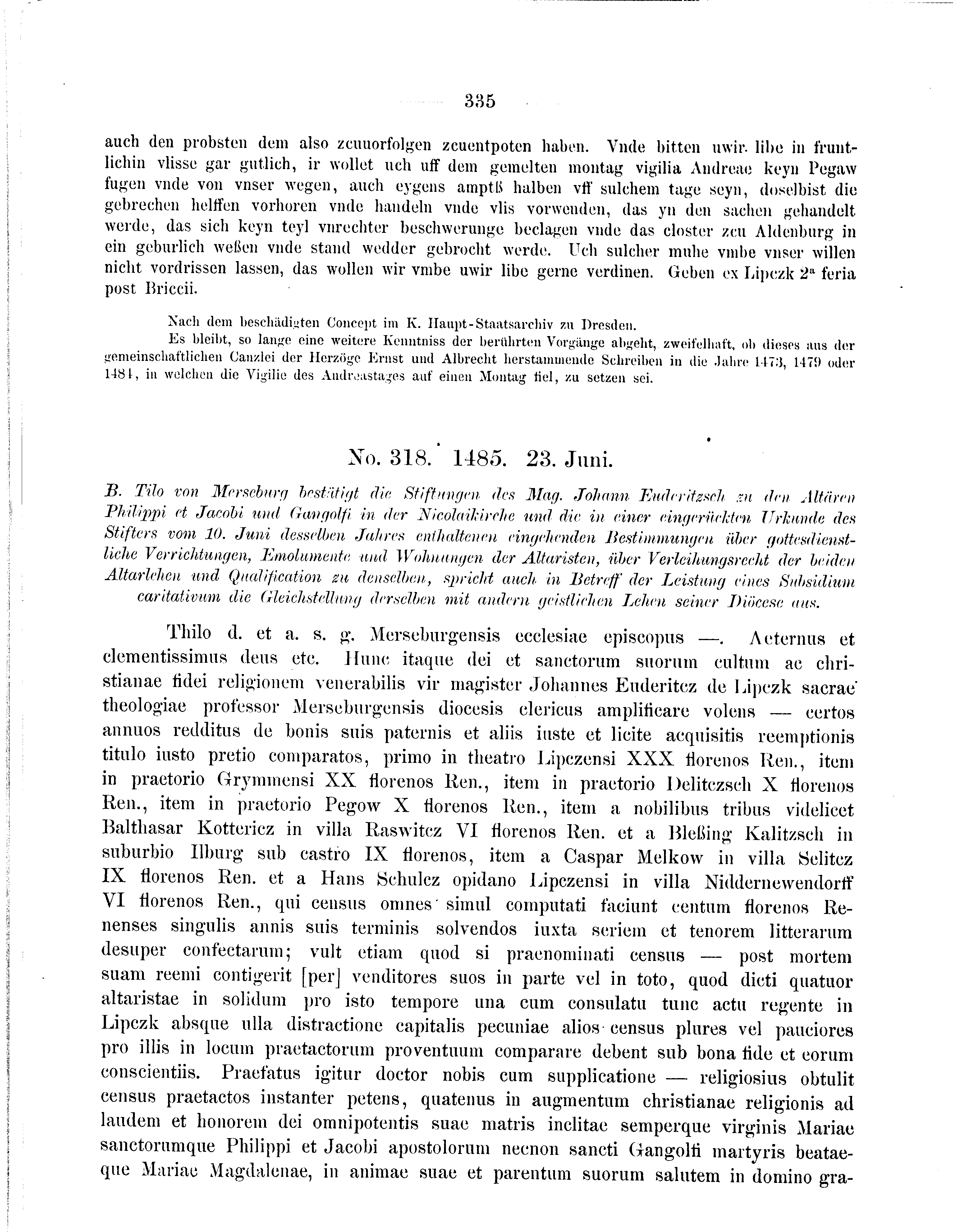 Historische Urkunde Seite 335 aus Band cds2_09