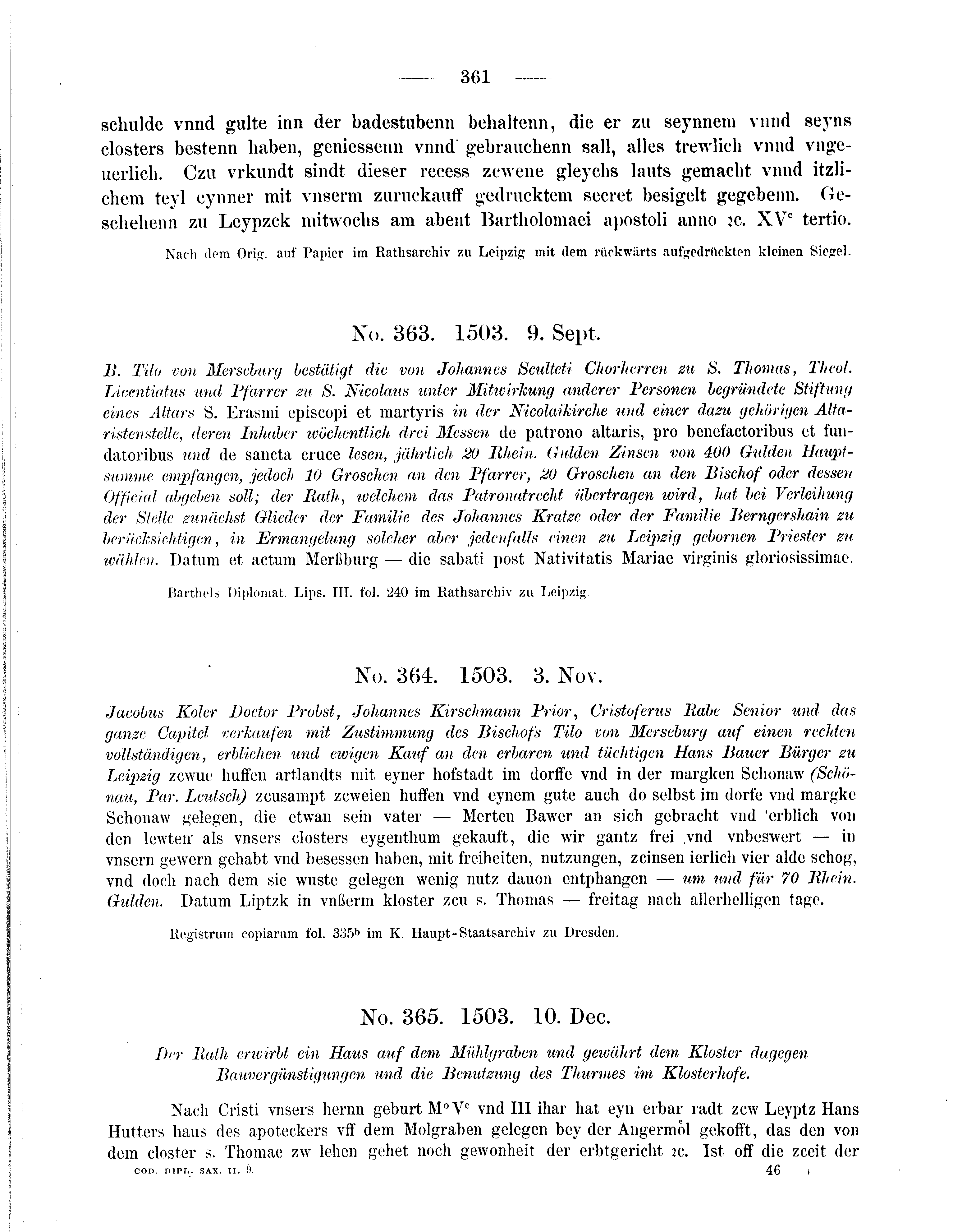 Historische Urkunde Seite 361 aus Band cds2_09