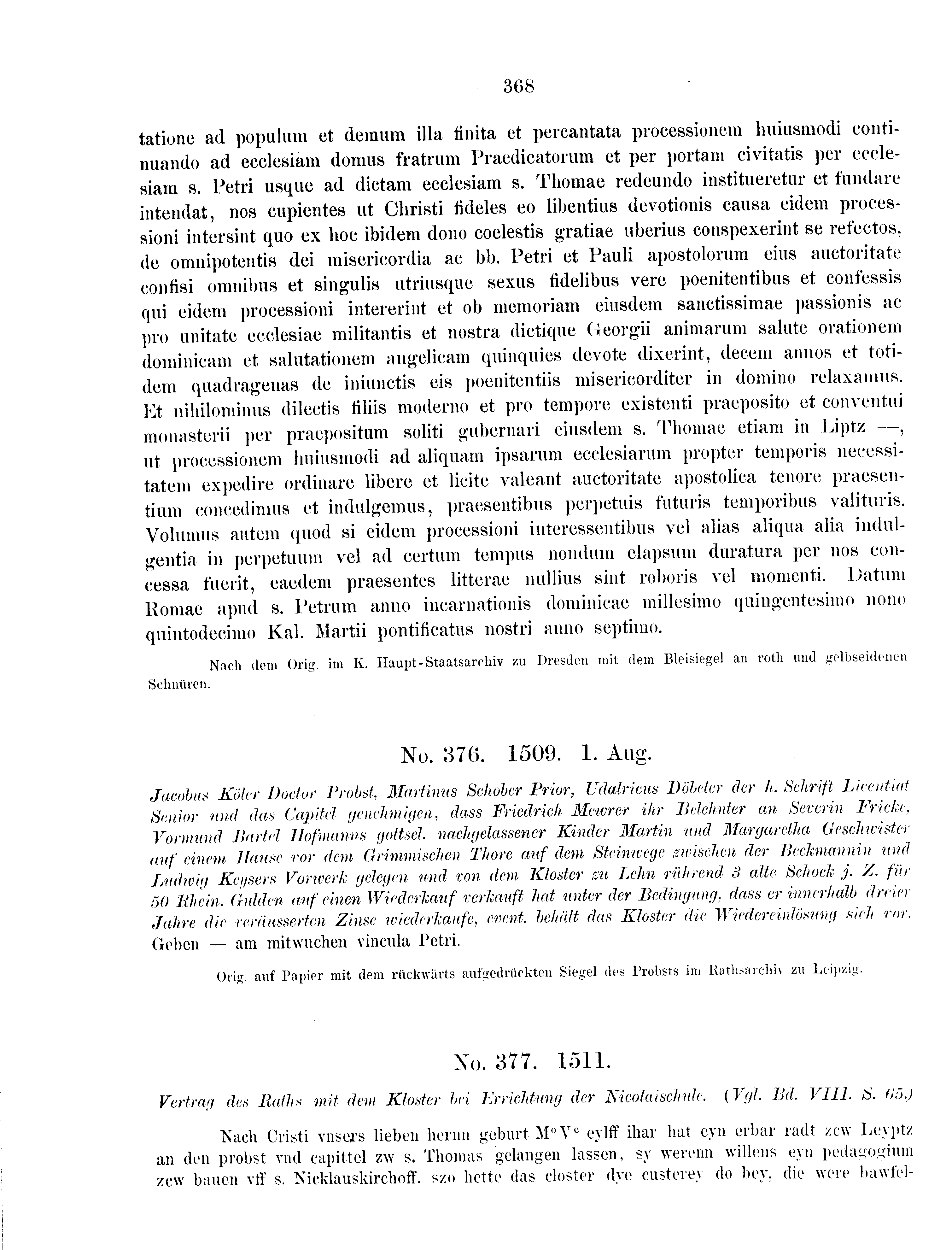 Historische Urkunde Seite 368 aus Band cds2_09