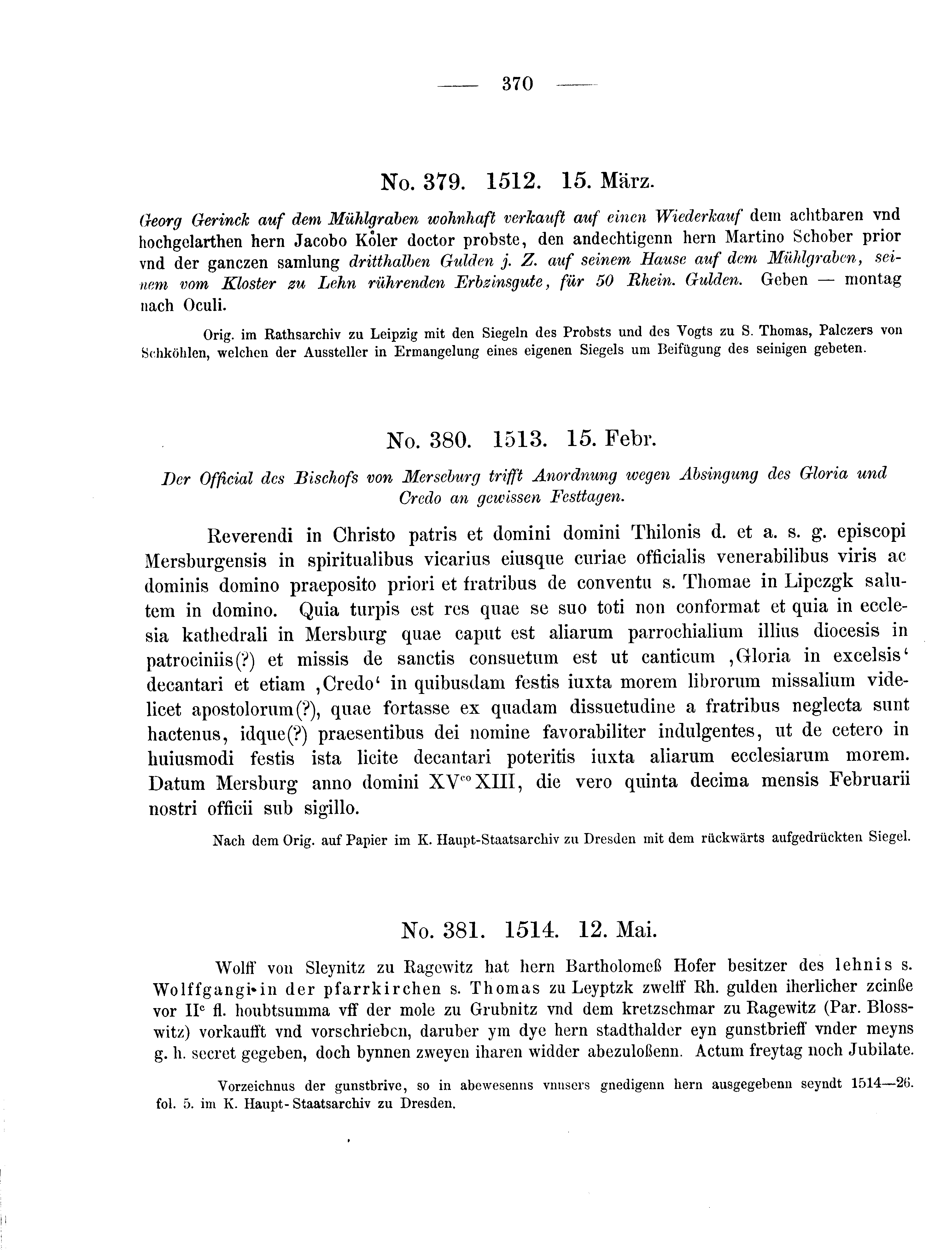 Historische Urkunde Seite 370 aus Band cds2_09