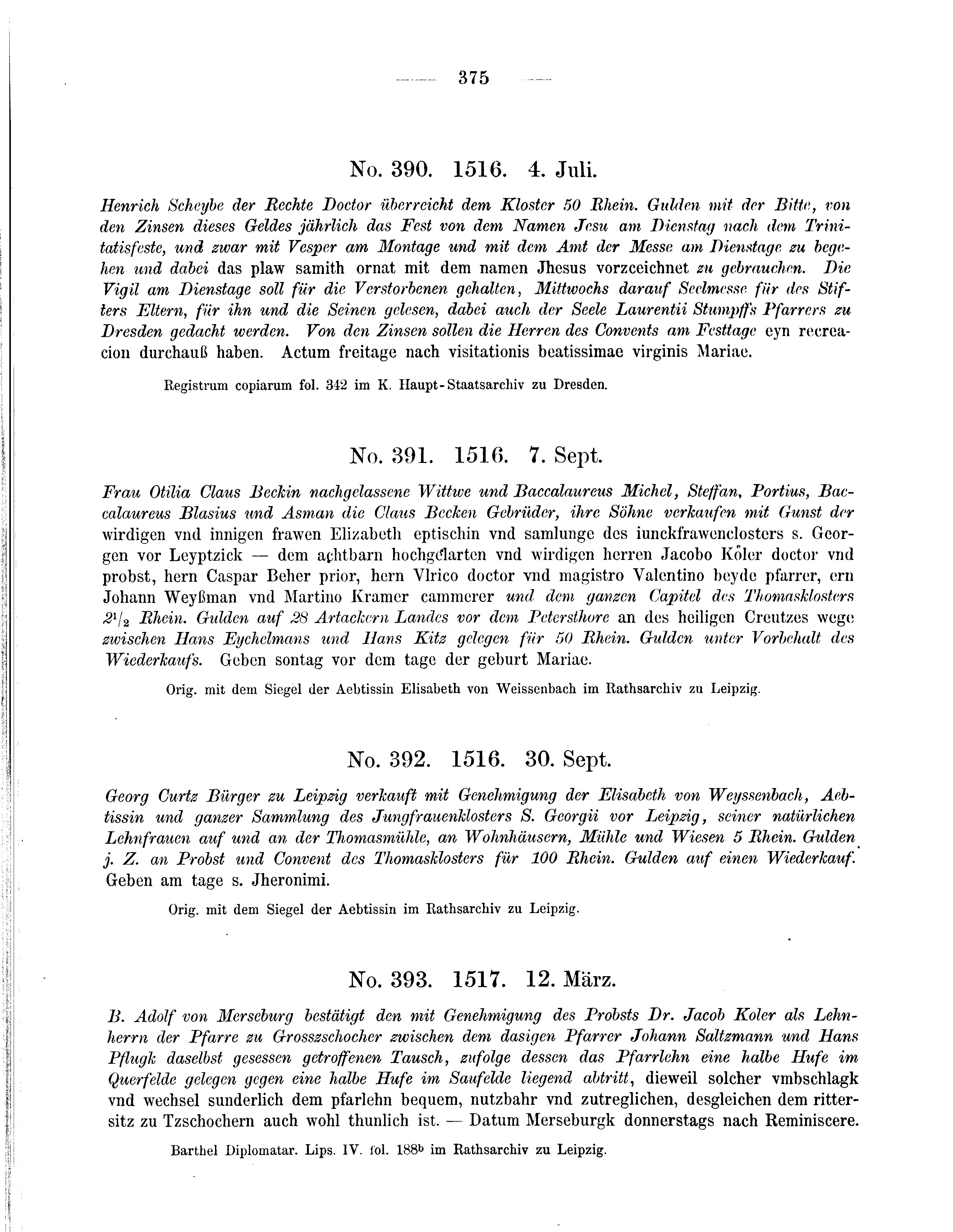 Historische Urkunde Seite 375 aus Band cds2_09