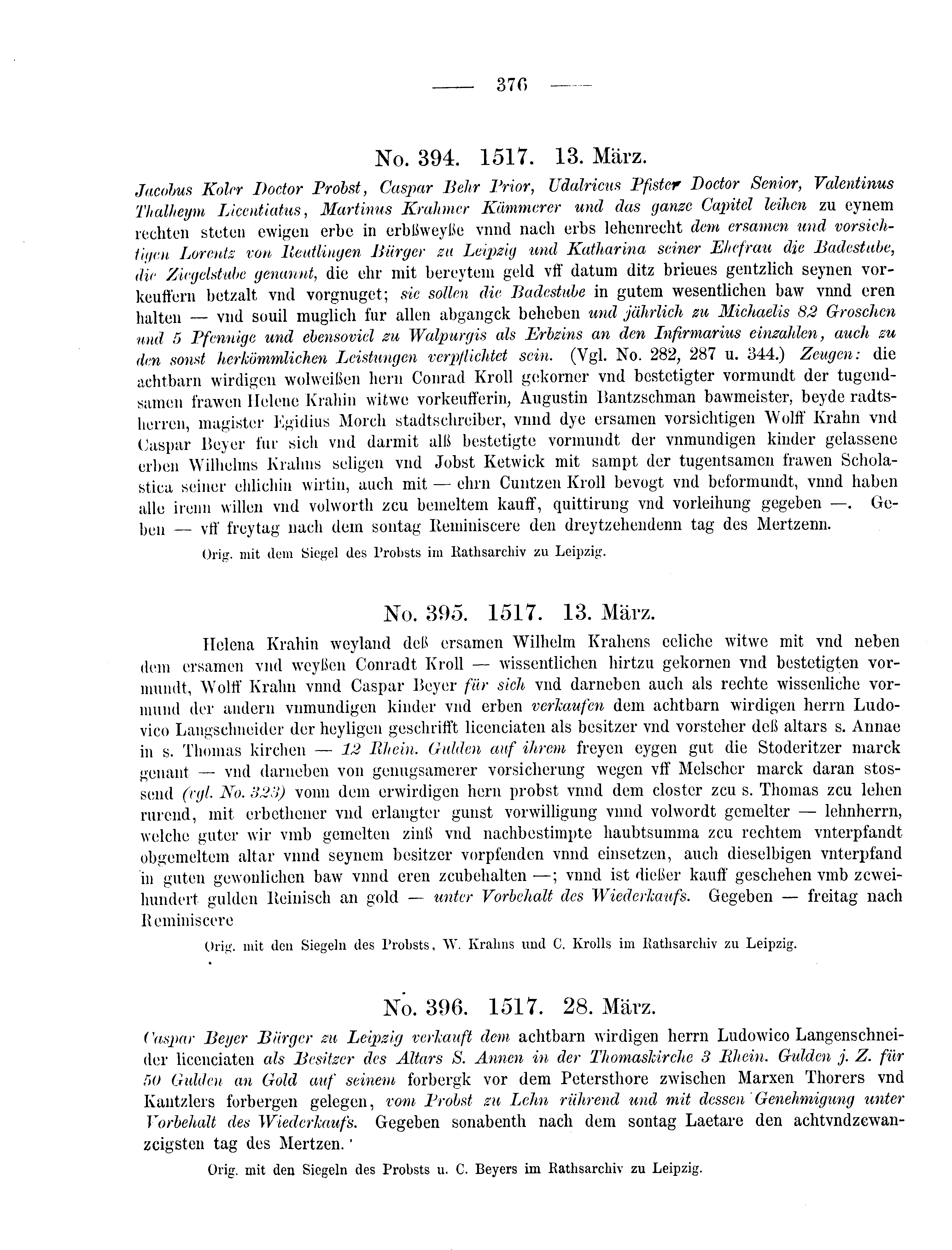 Historische Urkunde Seite 376 aus Band cds2_09