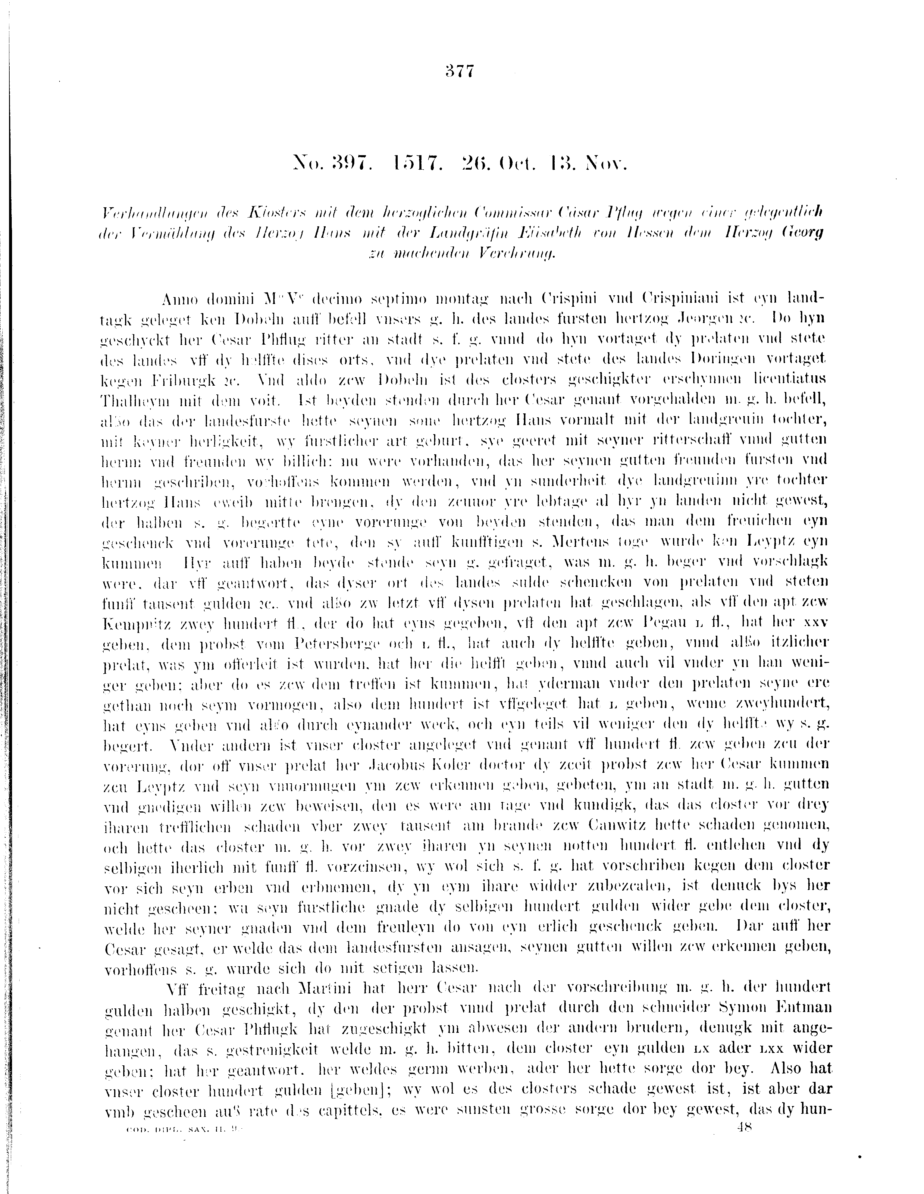 Historische Urkunde Seite 377 aus Band cds2_09