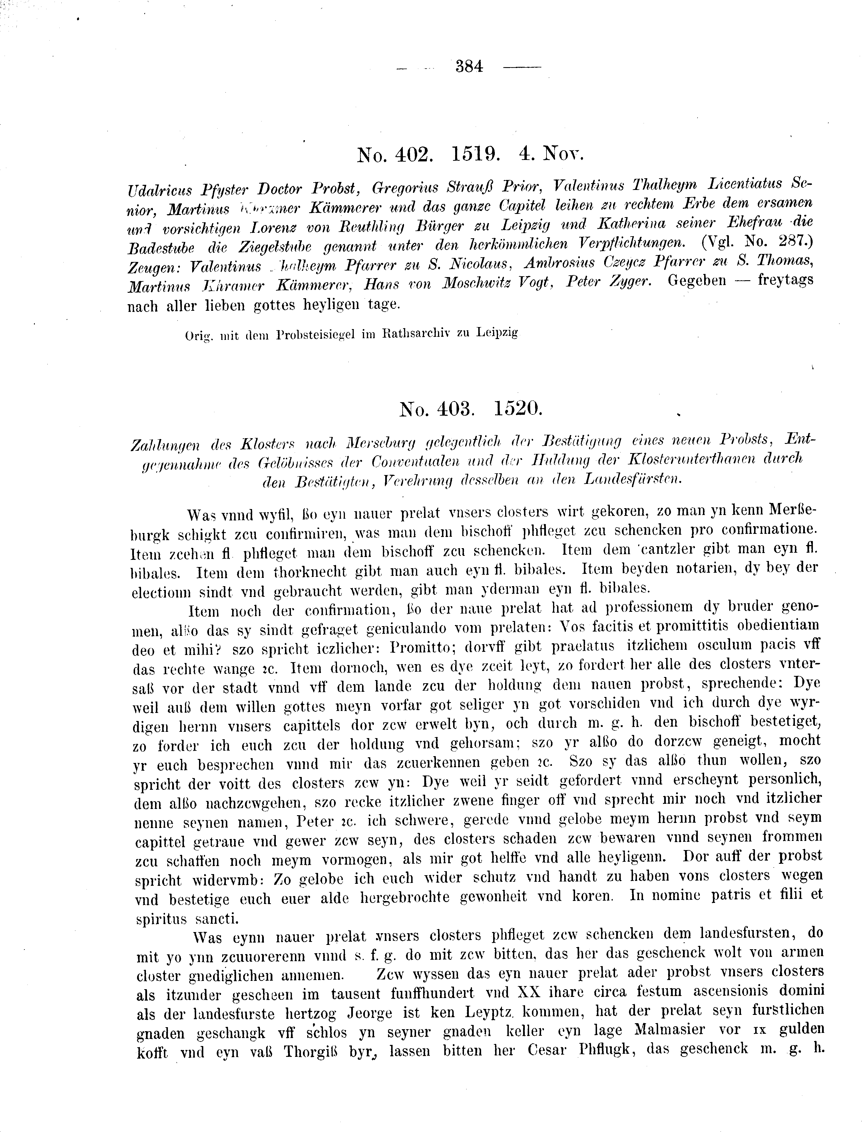 Historische Urkunde Seite 384 aus Band cds2_09