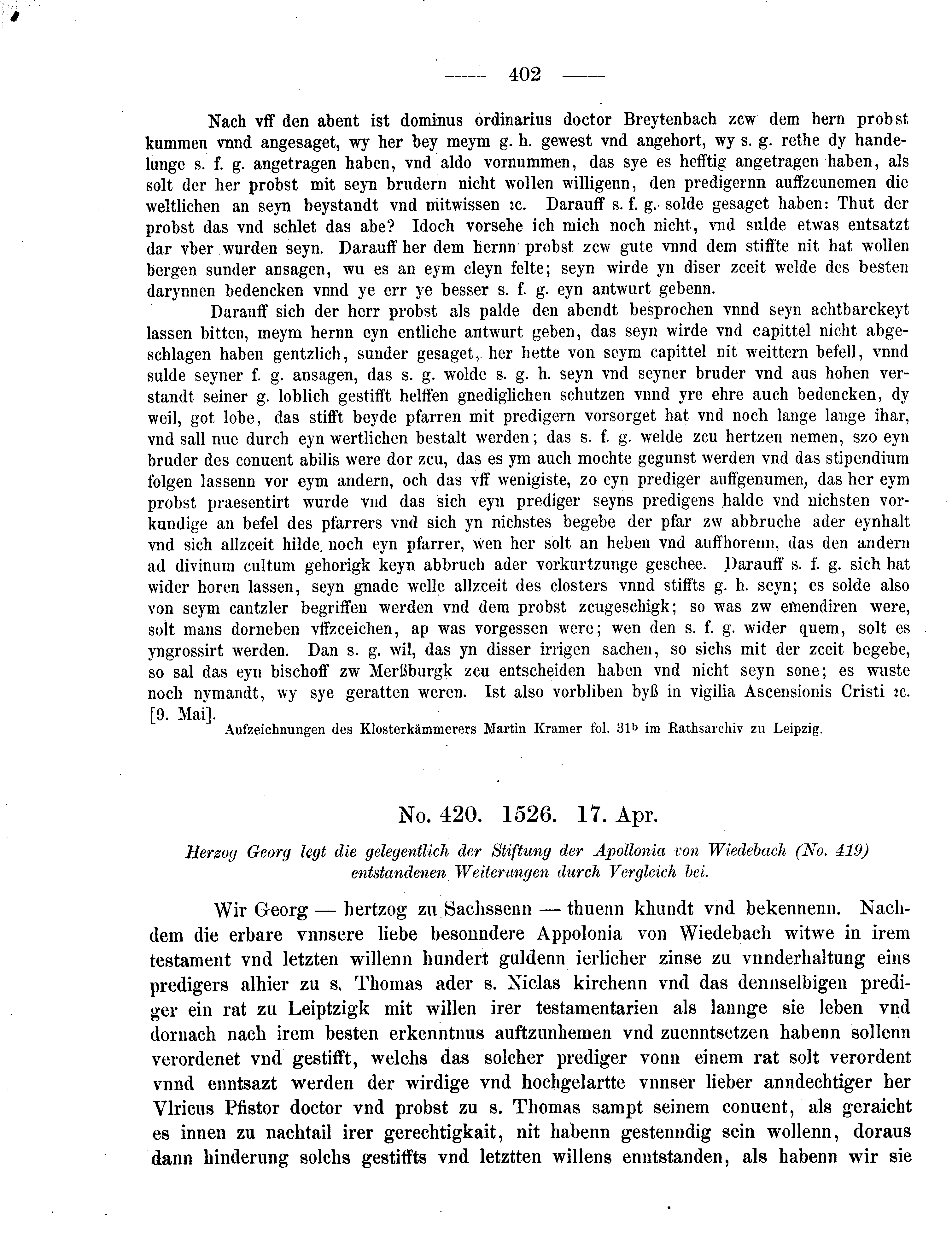 Historische Urkunde Seite 402 aus Band cds2_09