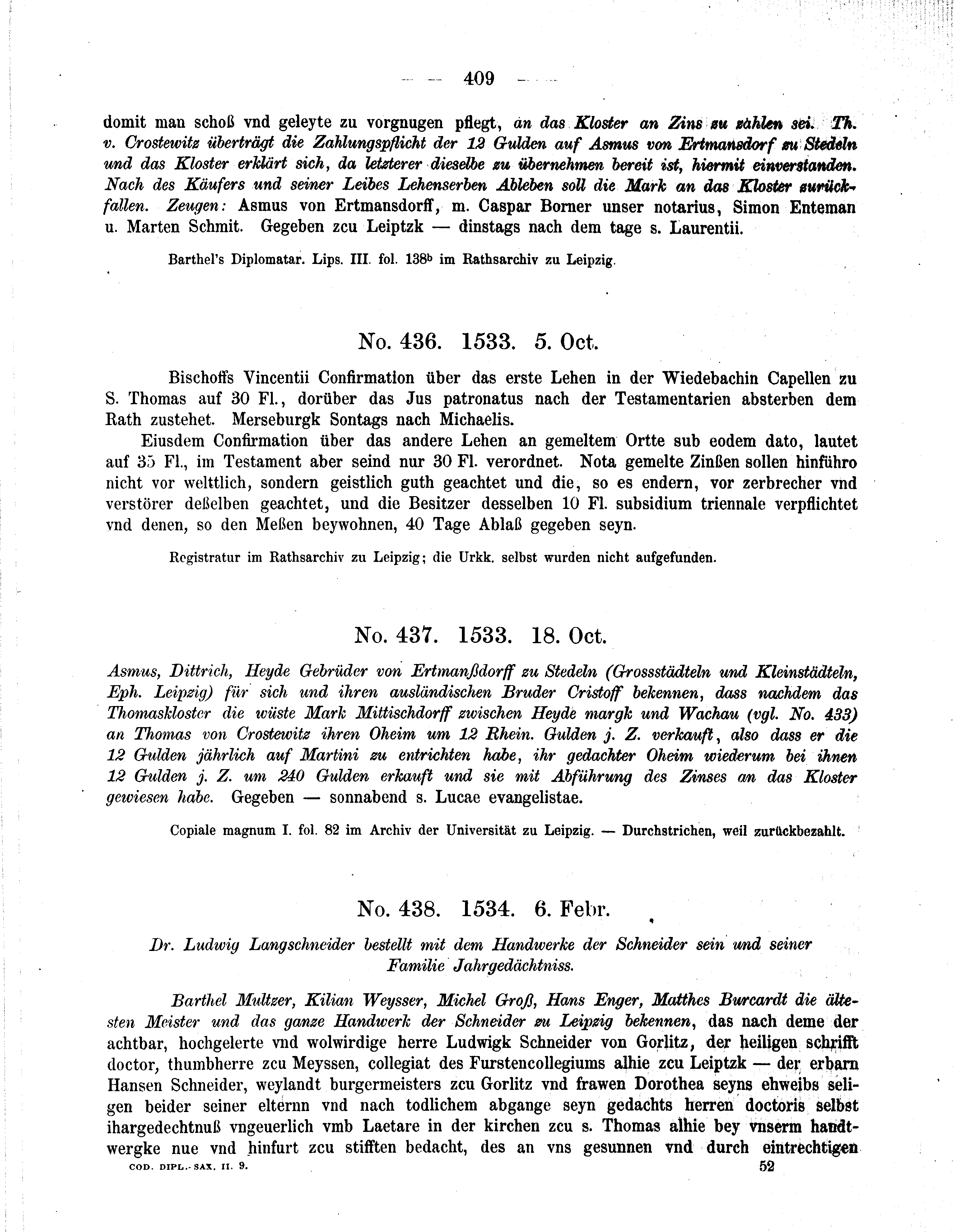 Historische Urkunde Seite 409 aus Band cds2_09