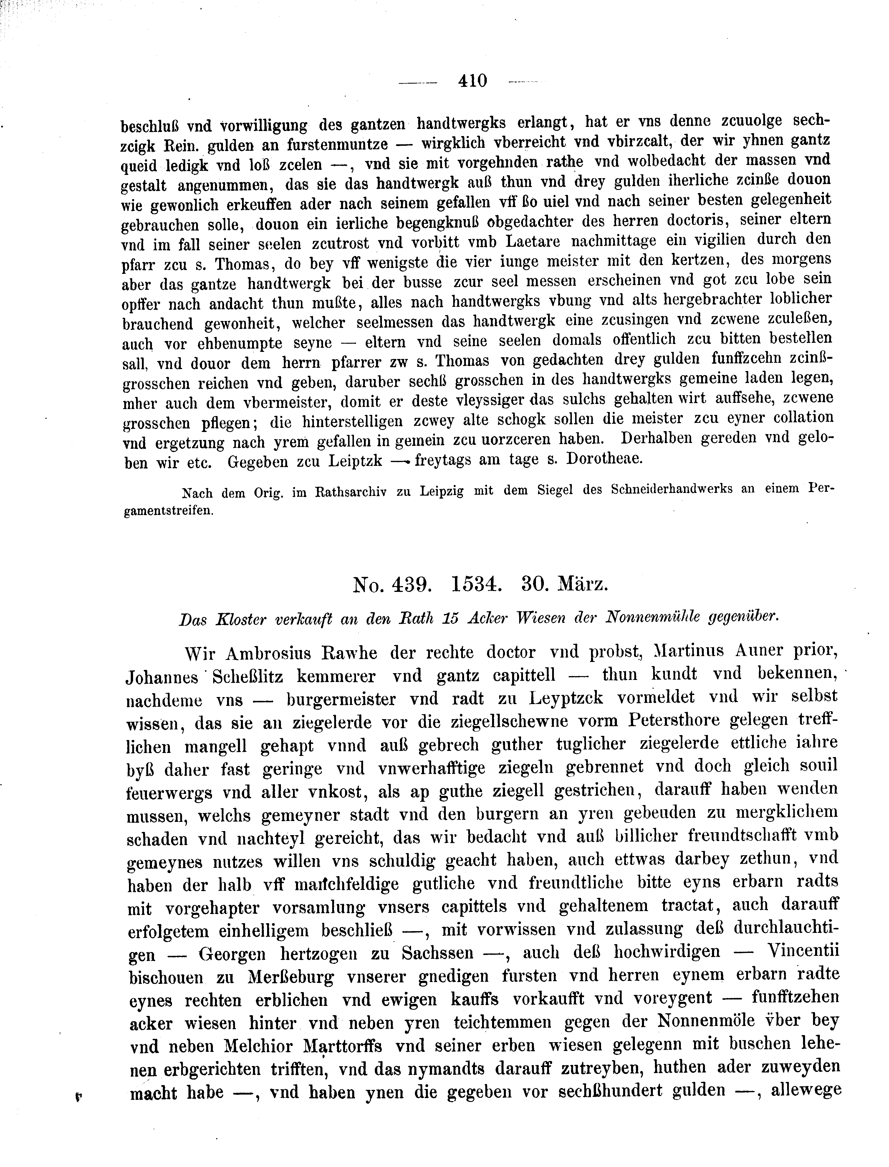 Historische Urkunde Seite 410 aus Band cds2_09