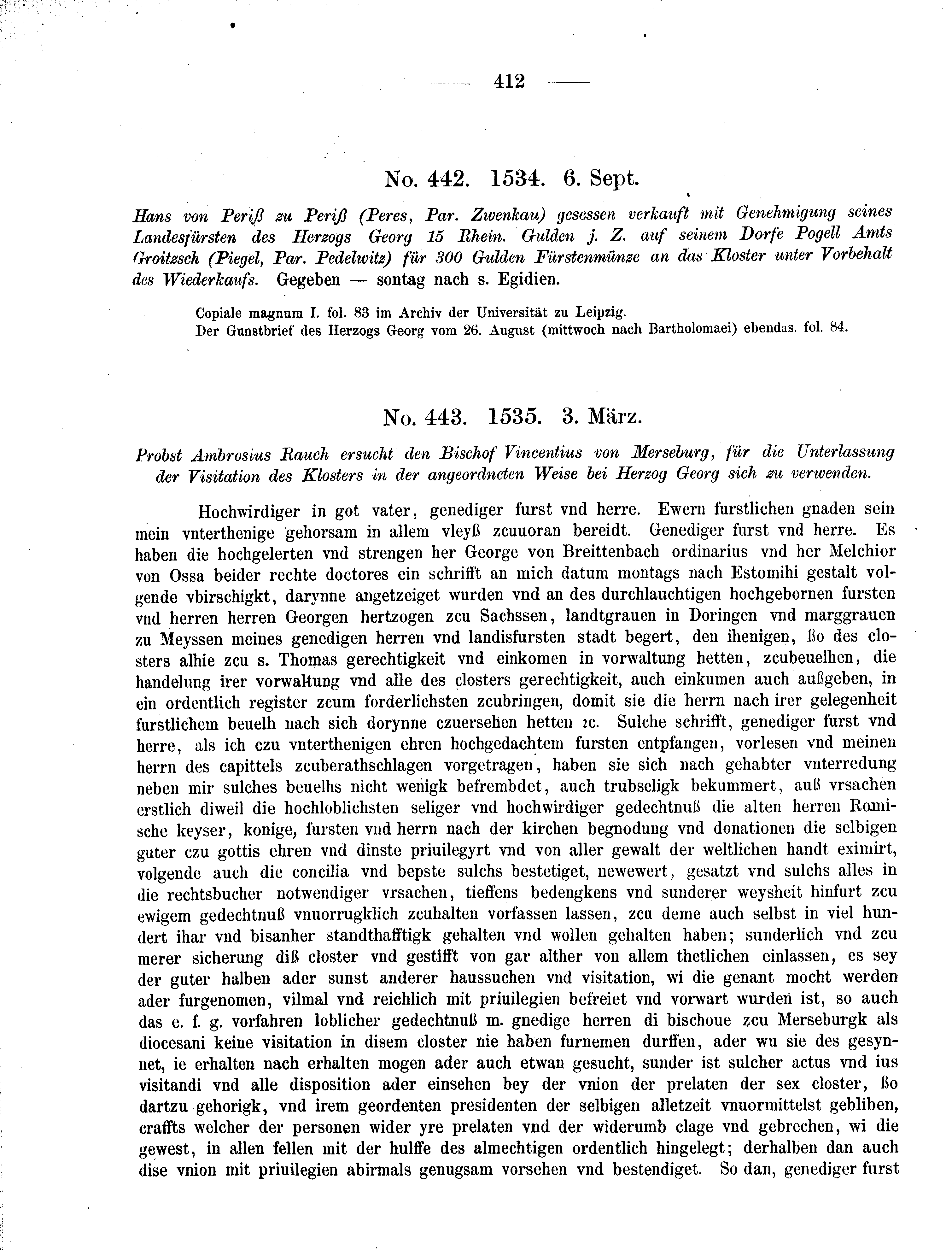 Historische Urkunde Seite 412 aus Band cds2_09