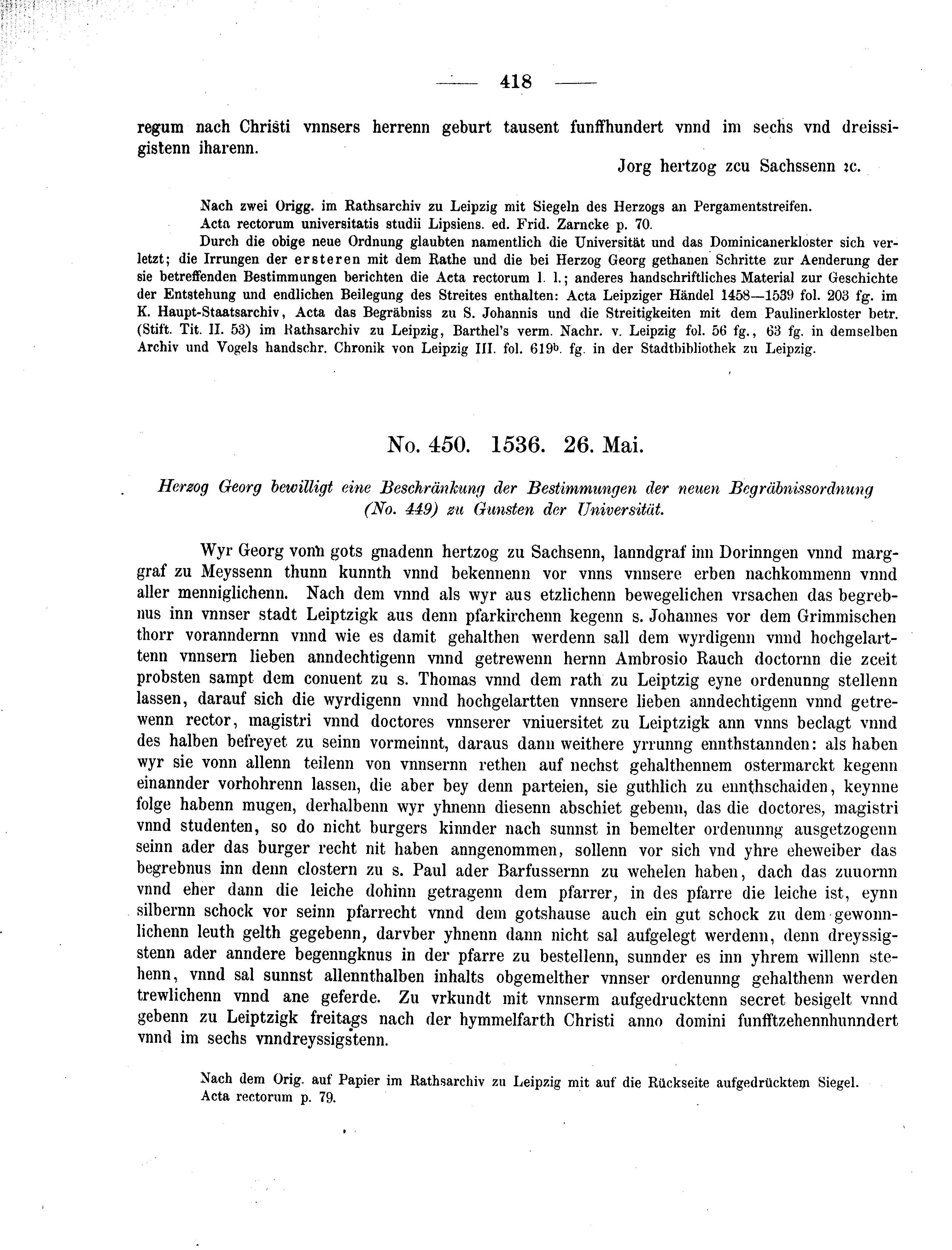 Historische Urkunde Seite 418 aus Band cds2_09