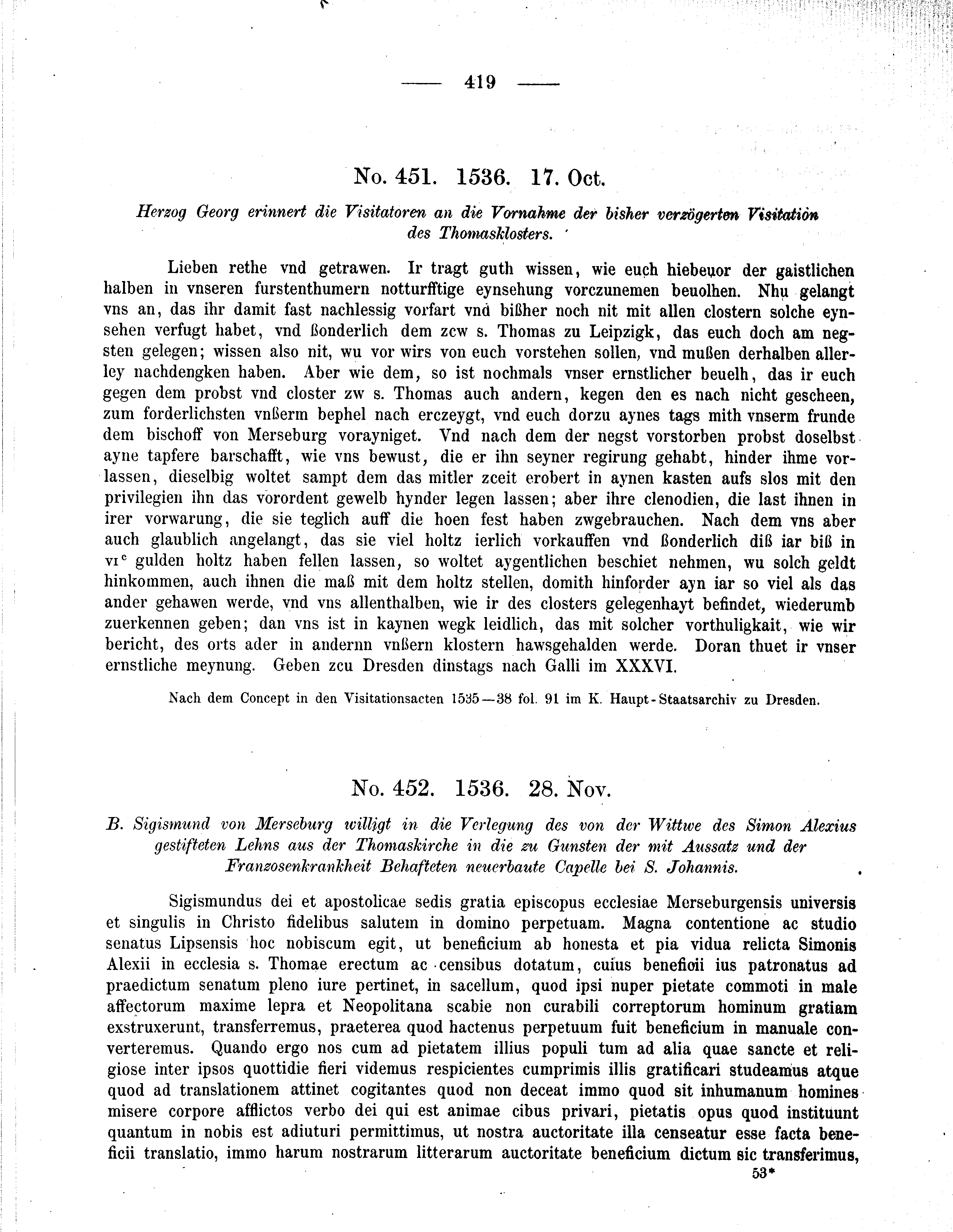 Historische Urkunde Seite 419 aus Band cds2_09