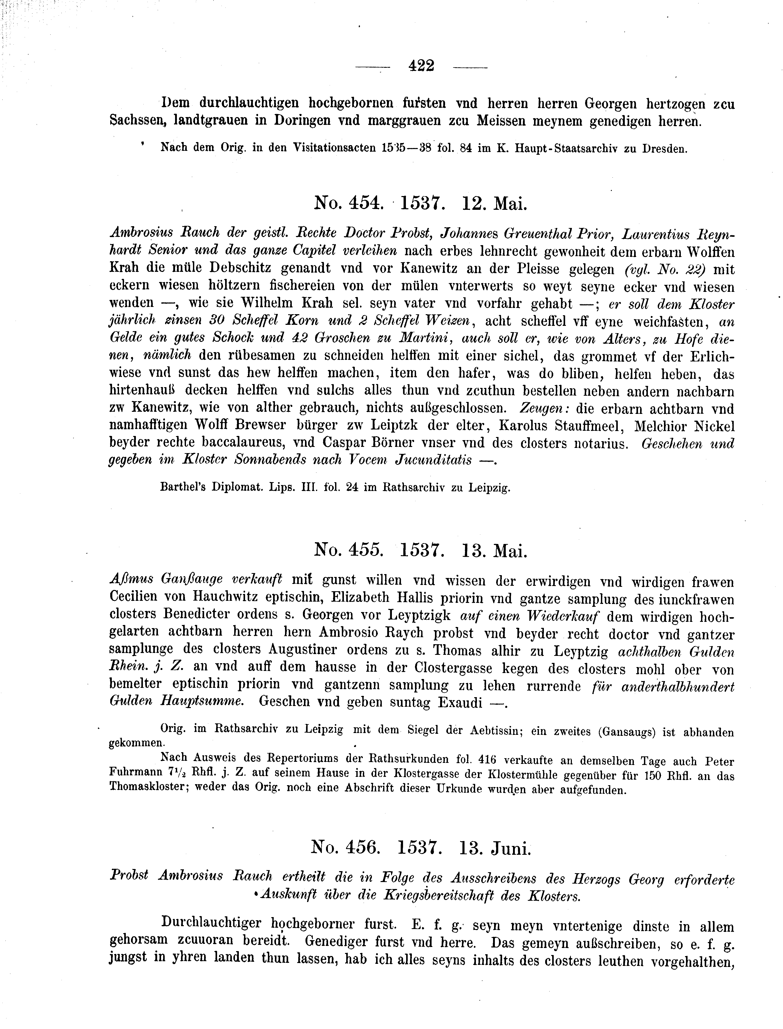 Historische Urkunde Seite 422 aus Band cds2_09