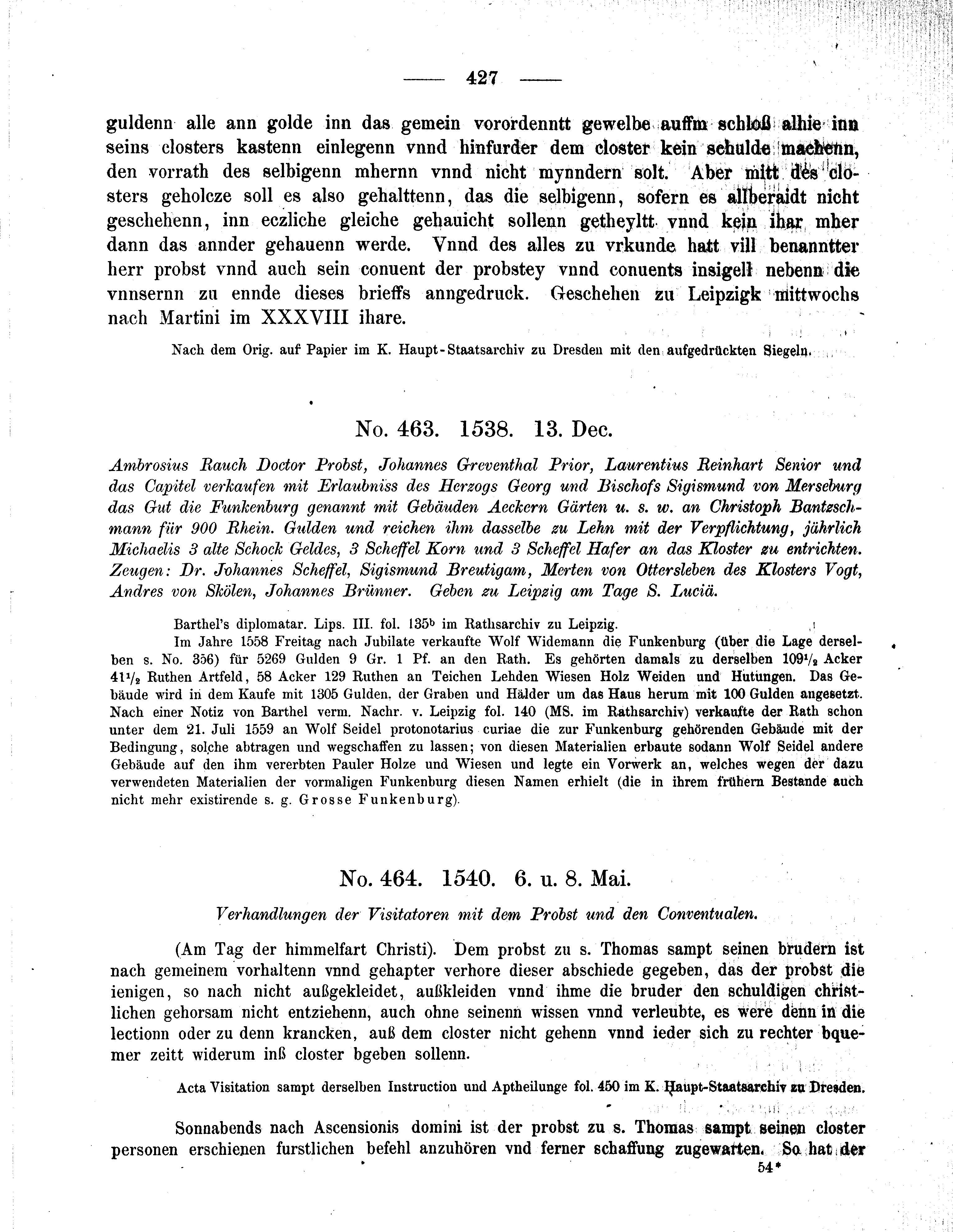 Historische Urkunde Seite 427 aus Band cds2_09