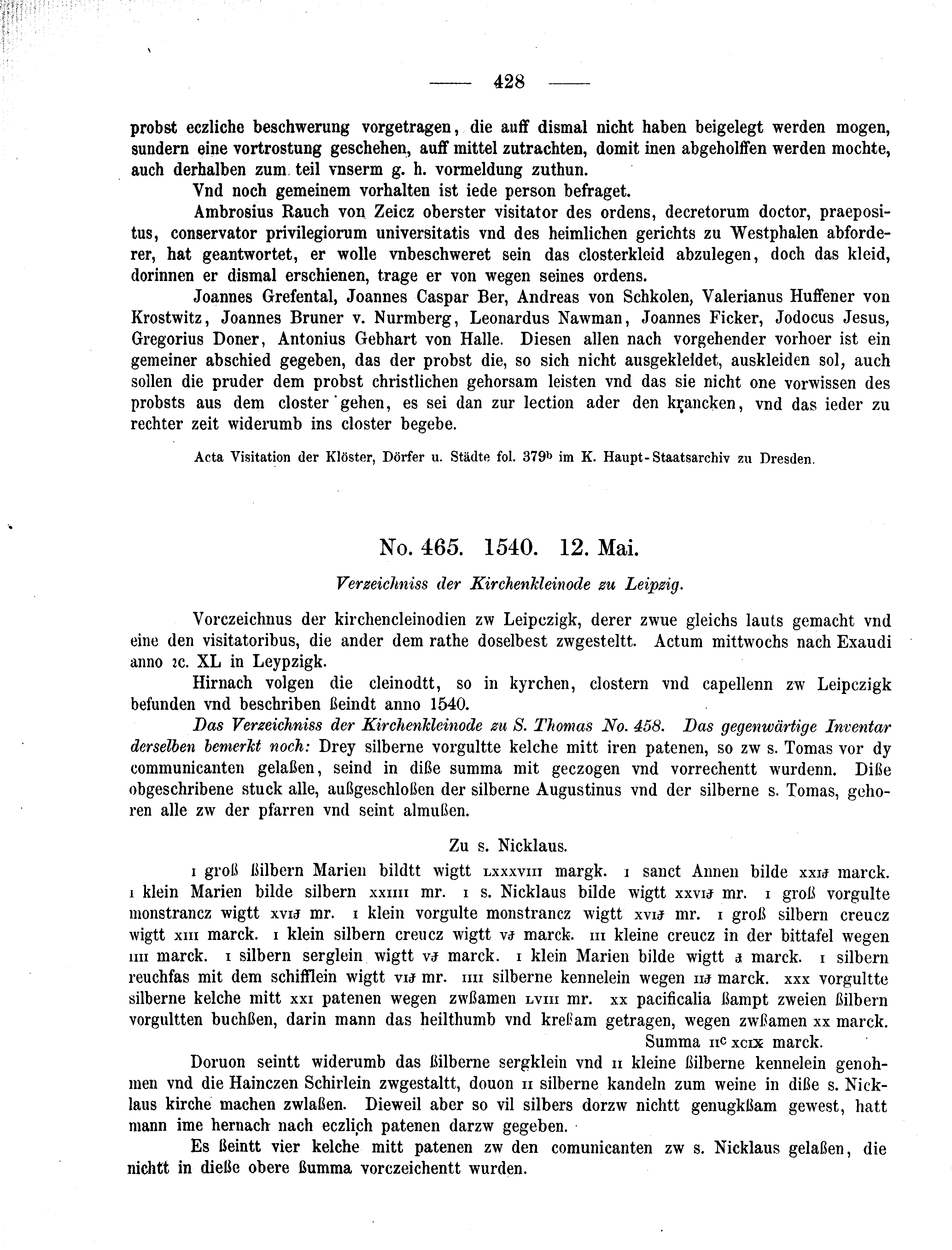 Historische Urkunde Seite 428 aus Band cds2_09