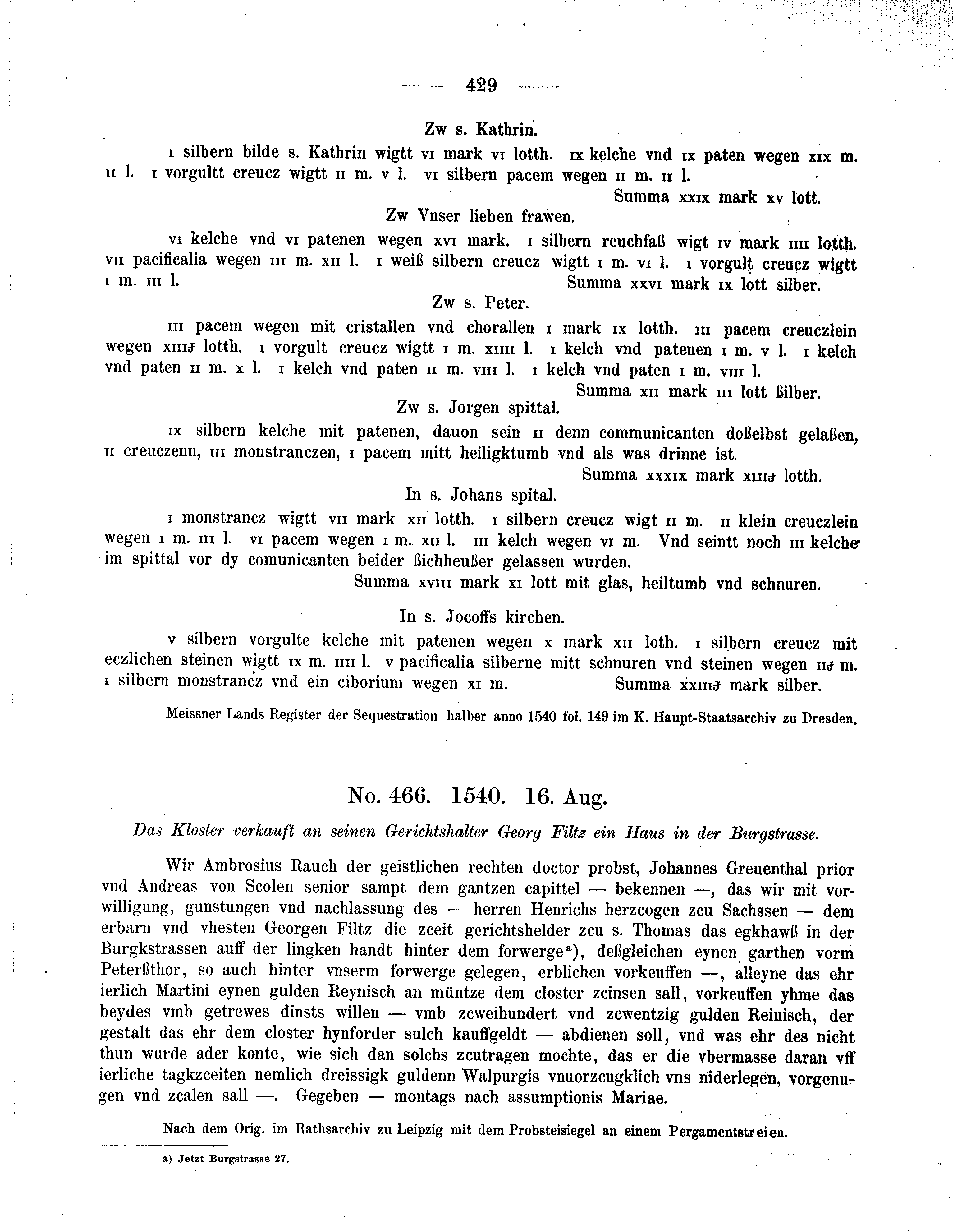 Historische Urkunde Seite 429 aus Band cds2_09