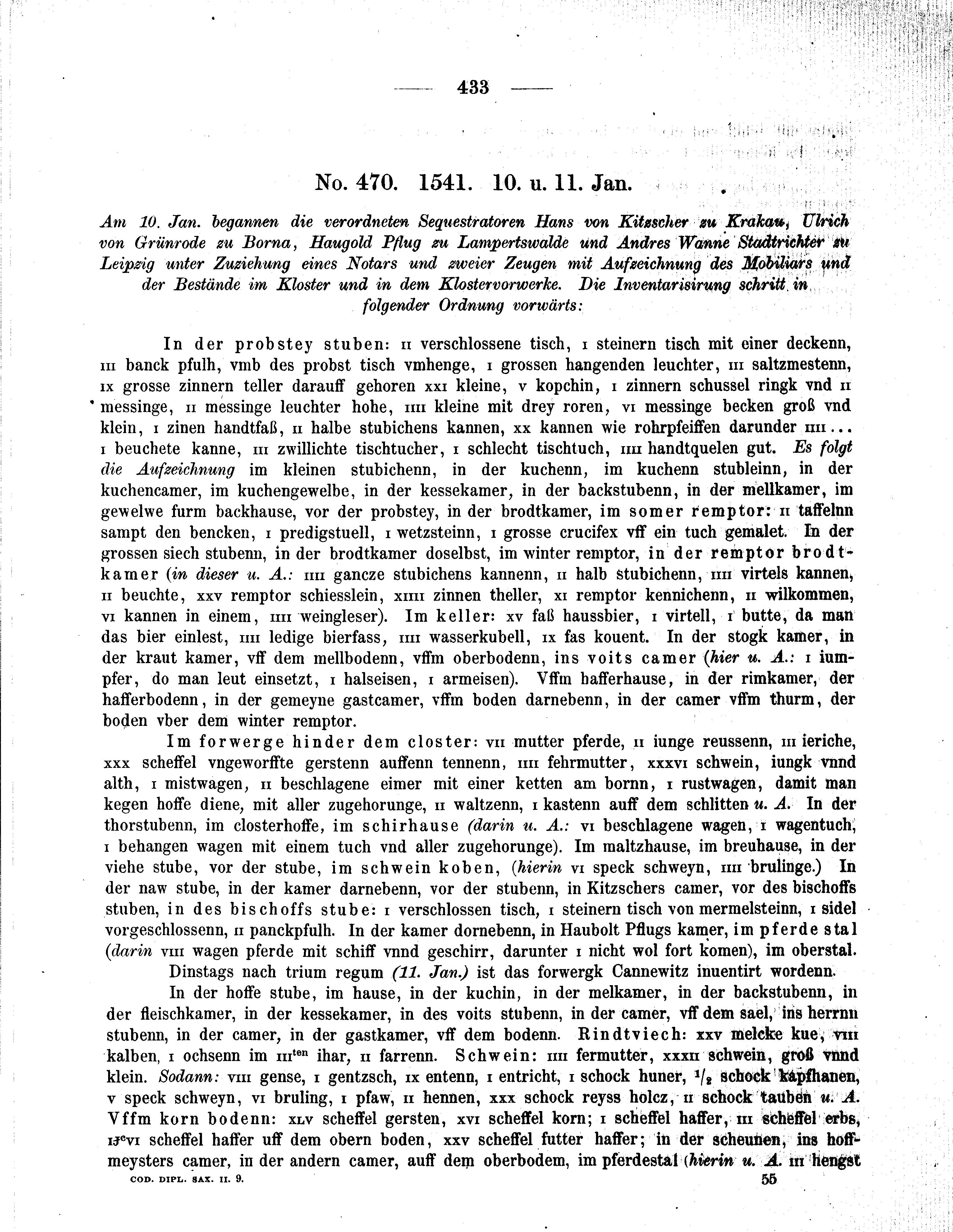 Historische Urkunde Seite 433 aus Band cds2_09